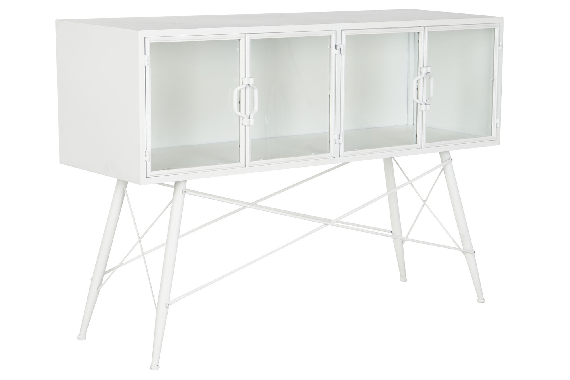 CONSOLA METAL CRISTAL 120X35X80 BLANCO