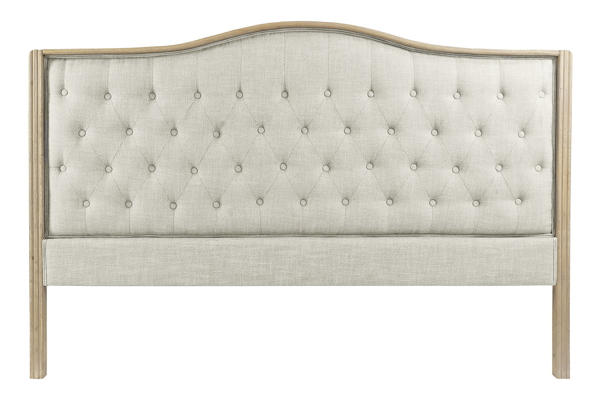CABECERO CAMA LINO RUBBERWOOD 160X8X133,5 BEIGE