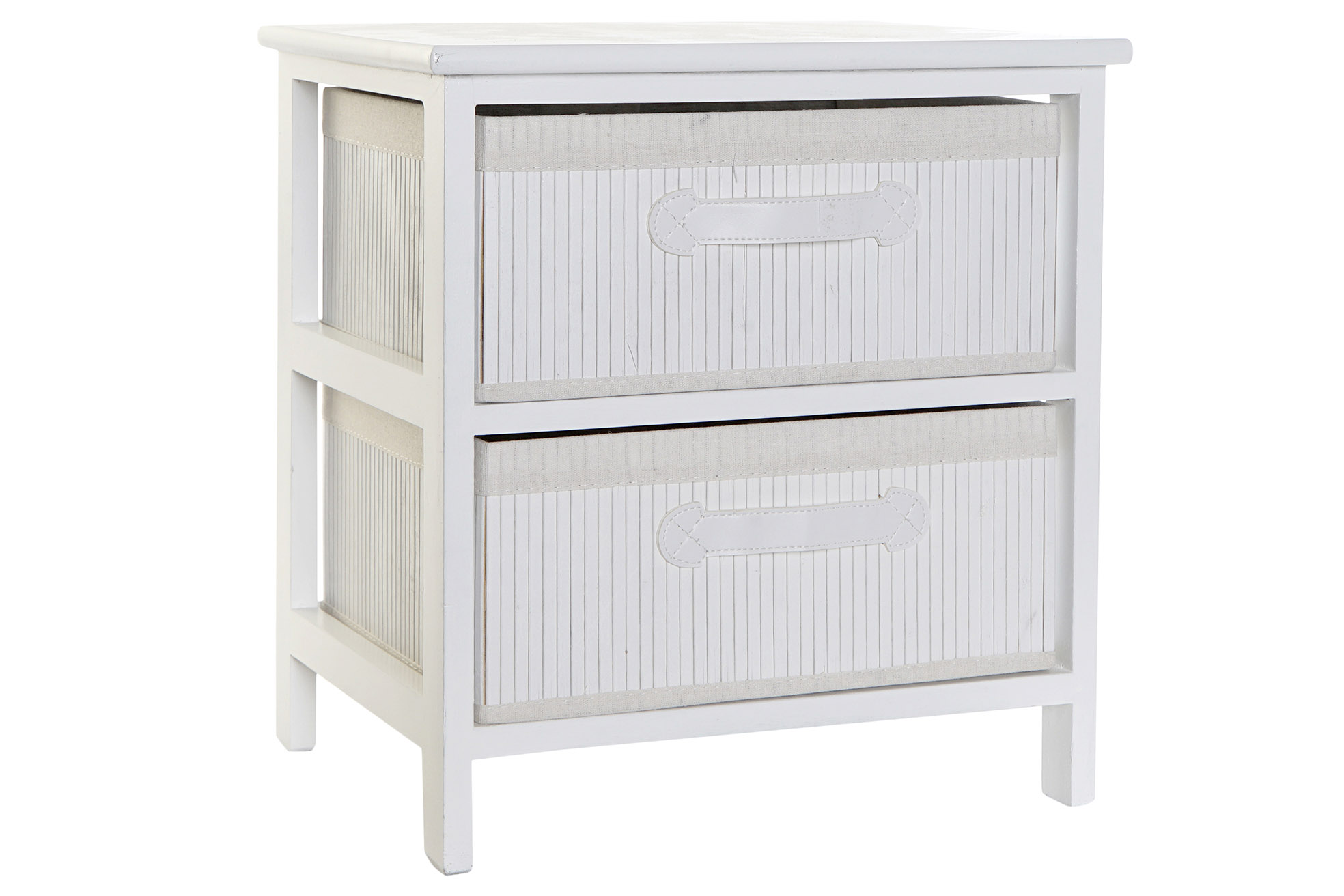 CAJONERA BAMBU PAULOWNIA 42X32X45 BLANCO