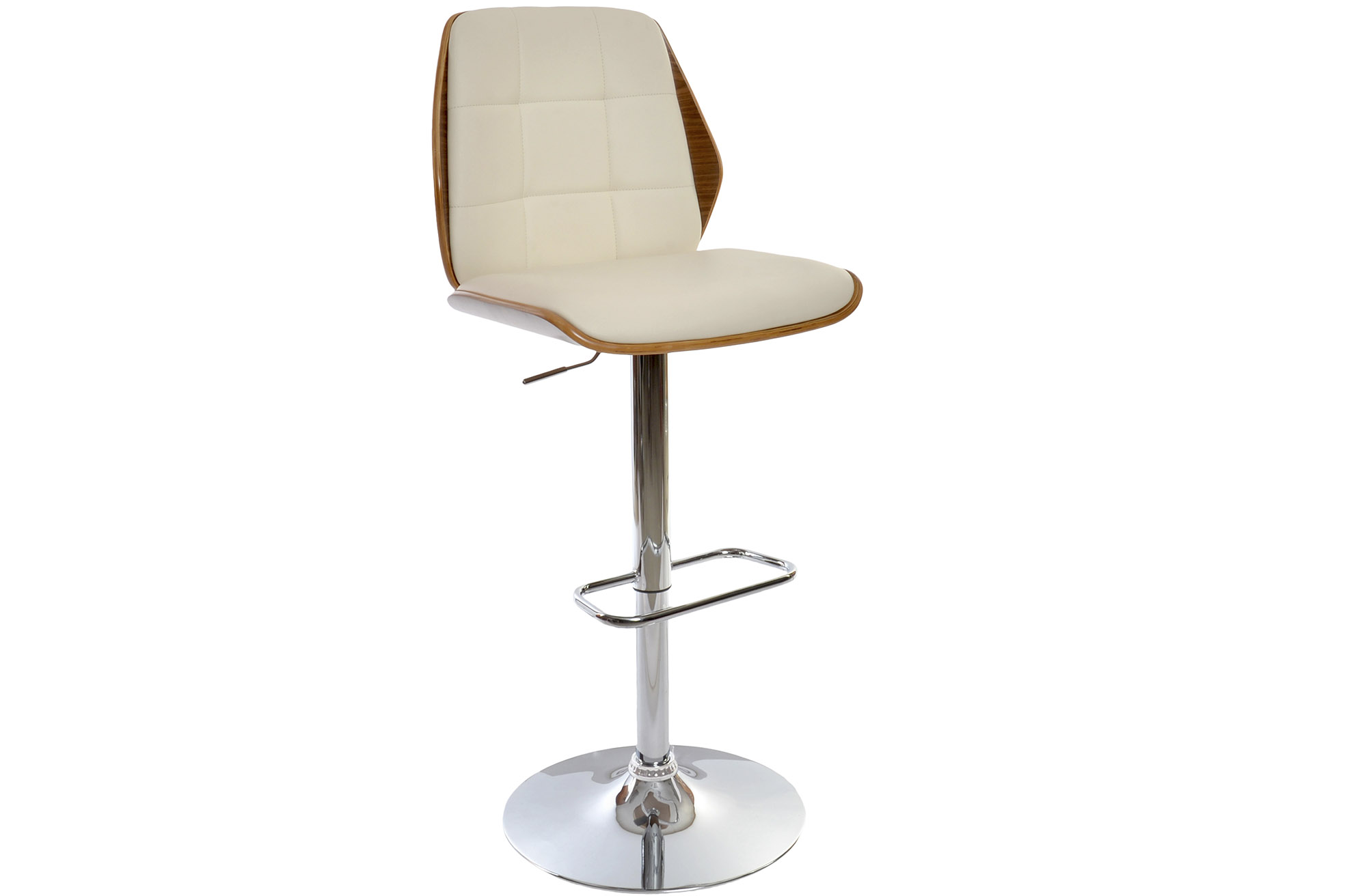 TABURETE PU NOGAL 50X52X121 AJUSTABLE CREMA