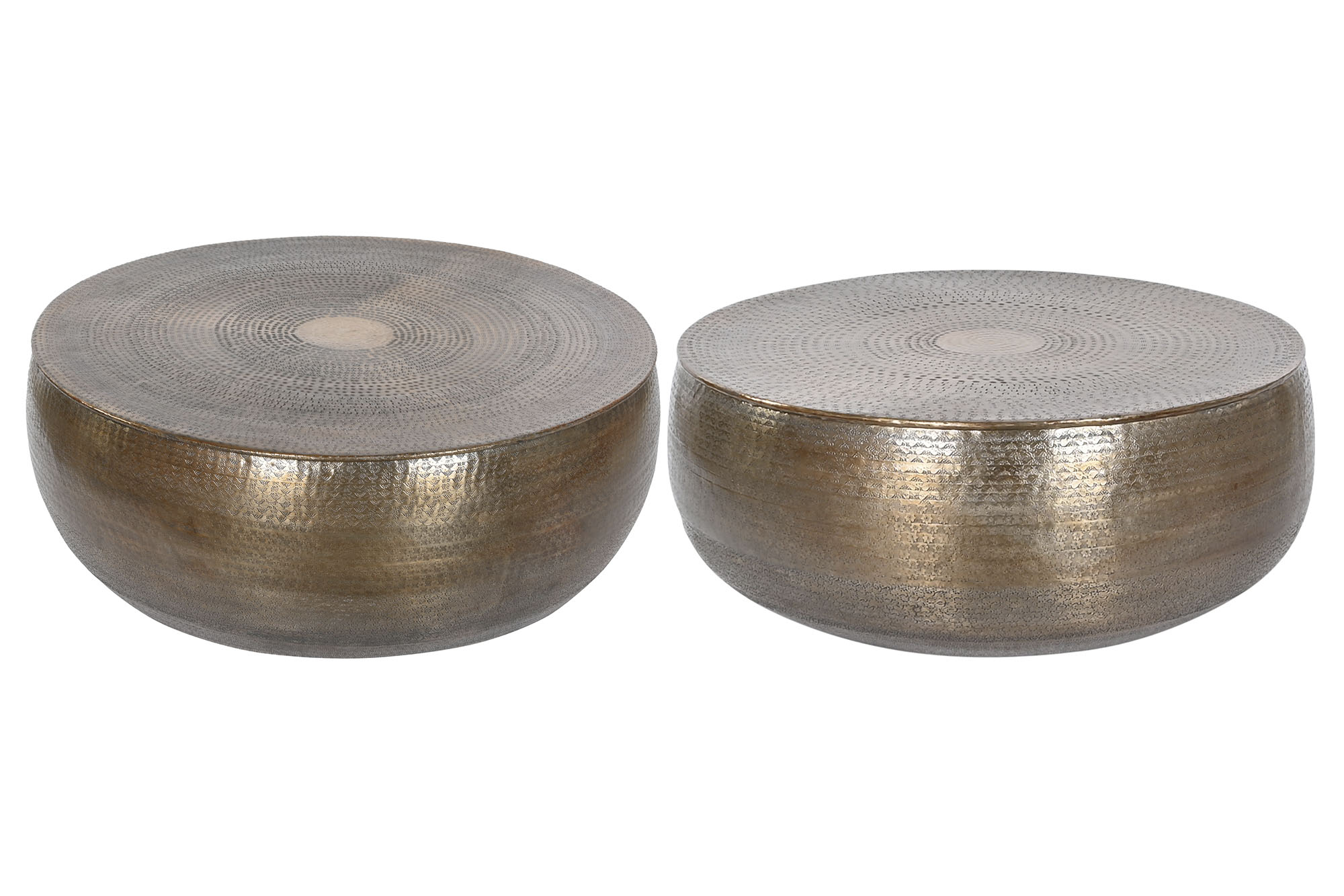 MESA CENTRO SET 2 ALUMINIO 120X120X45 DORADO