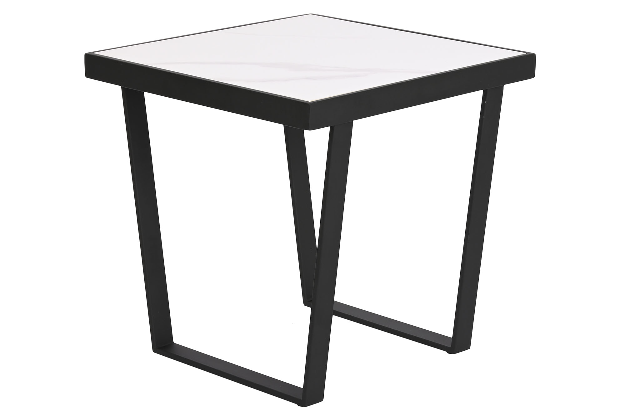 MESITA AUXILIAR METAL CERAMICA 50X50X50 BLANCO