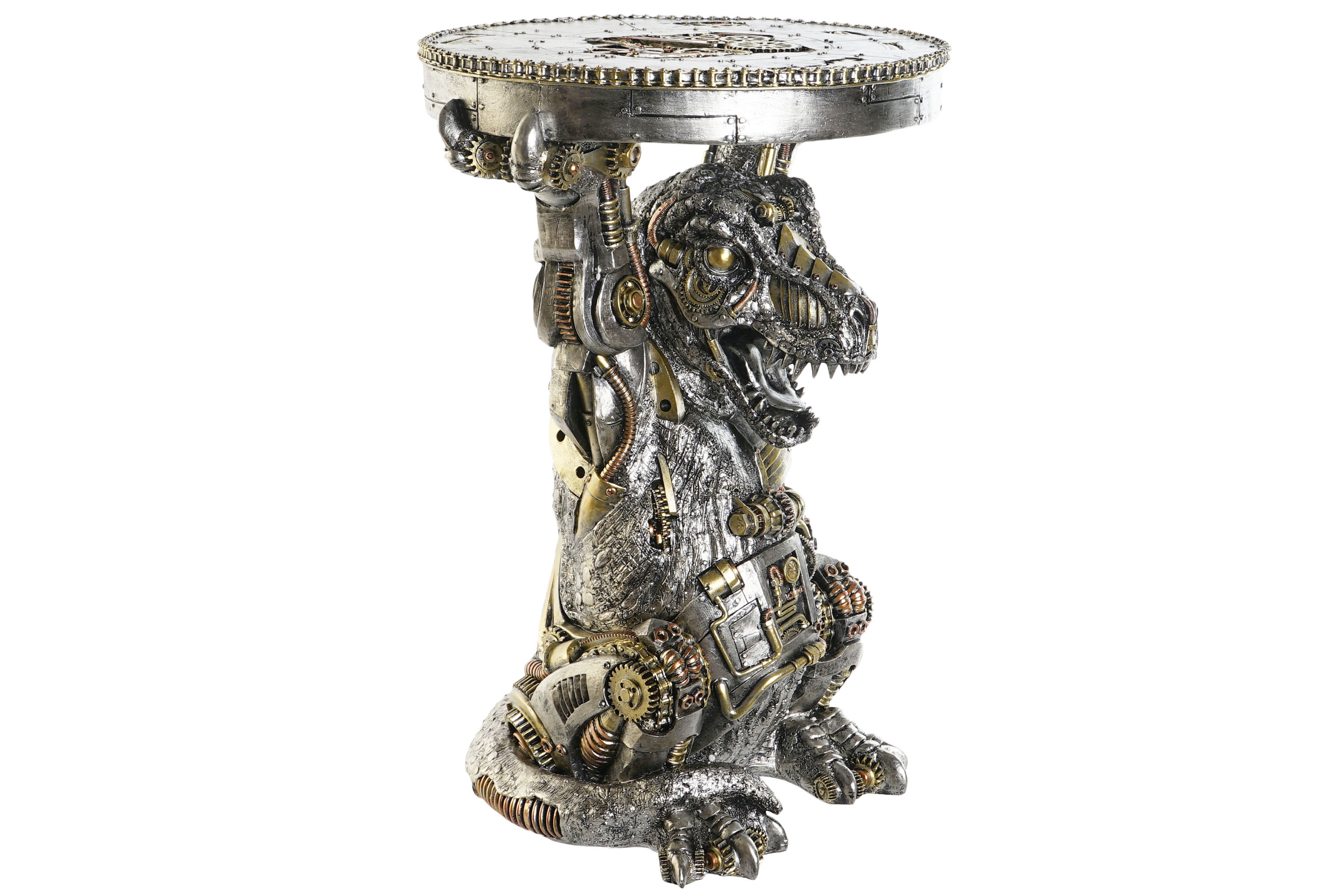 MESITA AUXILIAR RESINA 36X33X51 STEAMPUNK GRIS