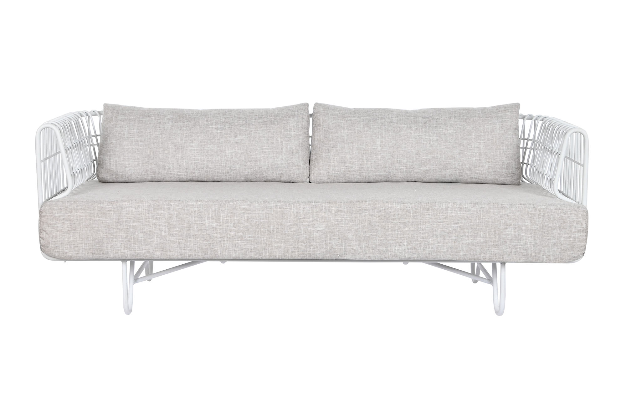SOFA METAL POLIESTER 180X66X66 BLANCO