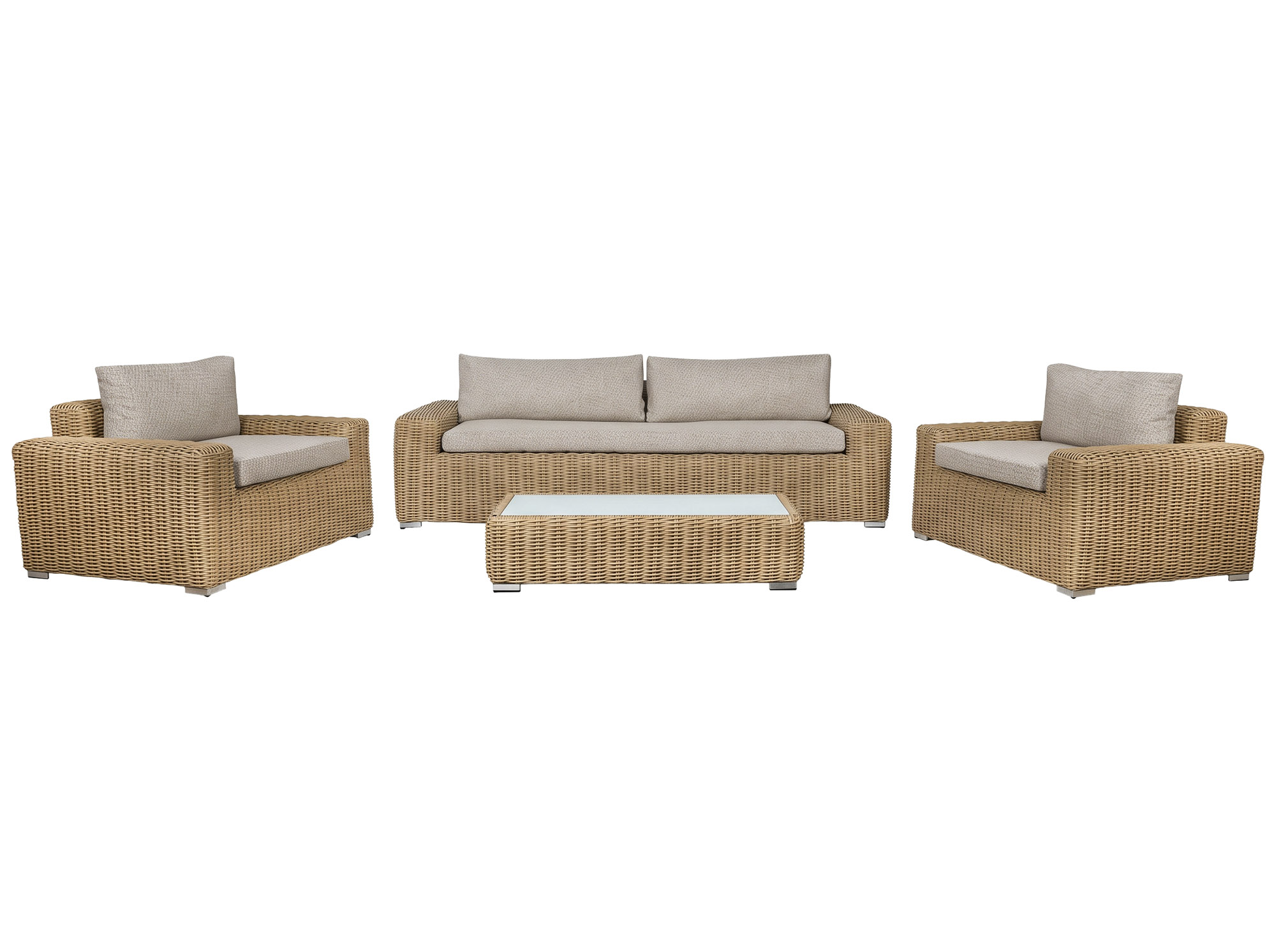 SOFA SET 4 RATAN SINTETICO OLEFINA 222X87X63