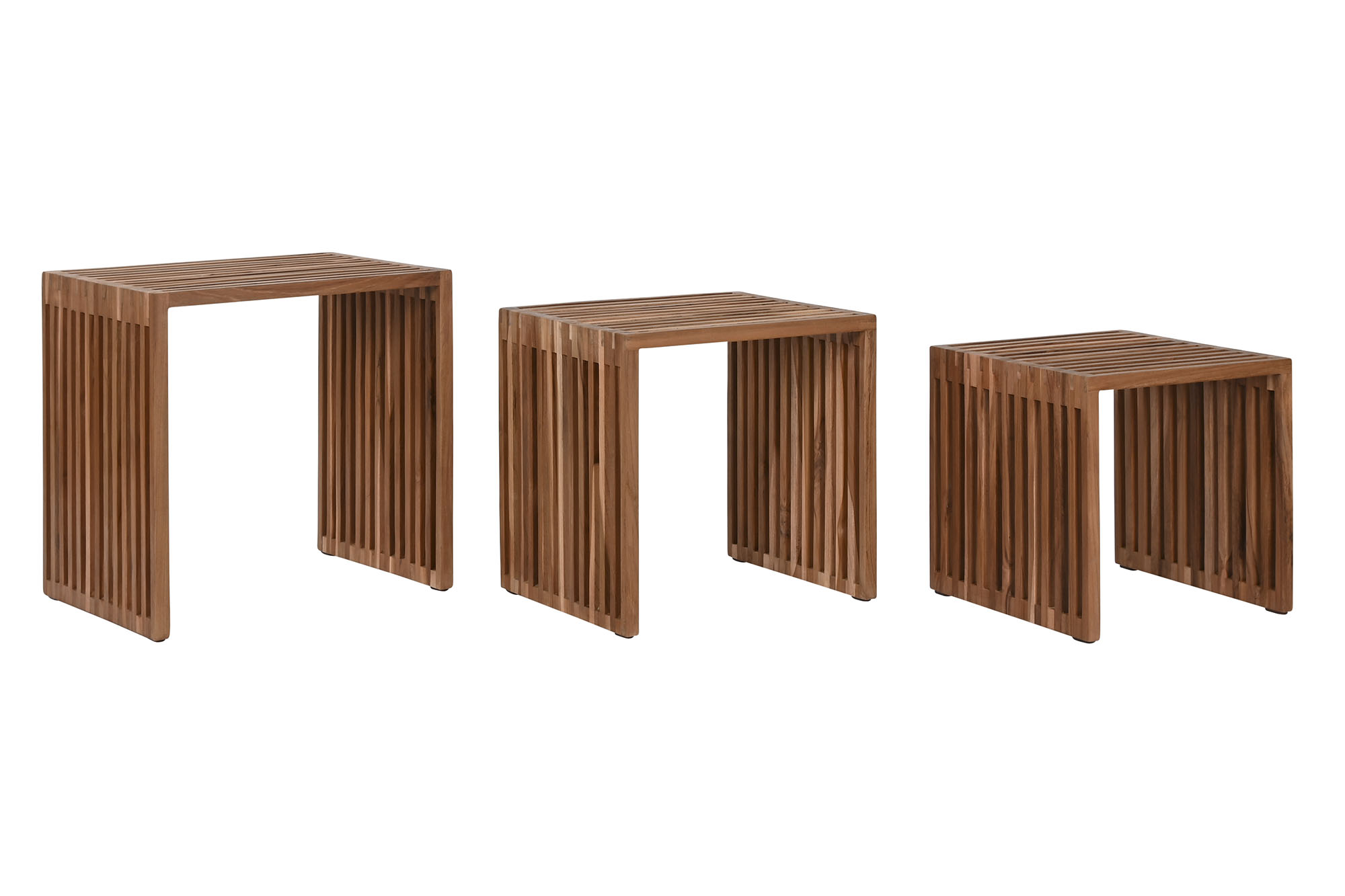MESITA AUXILIAR SET 3 TECA 52X40X52,5 NATURAL