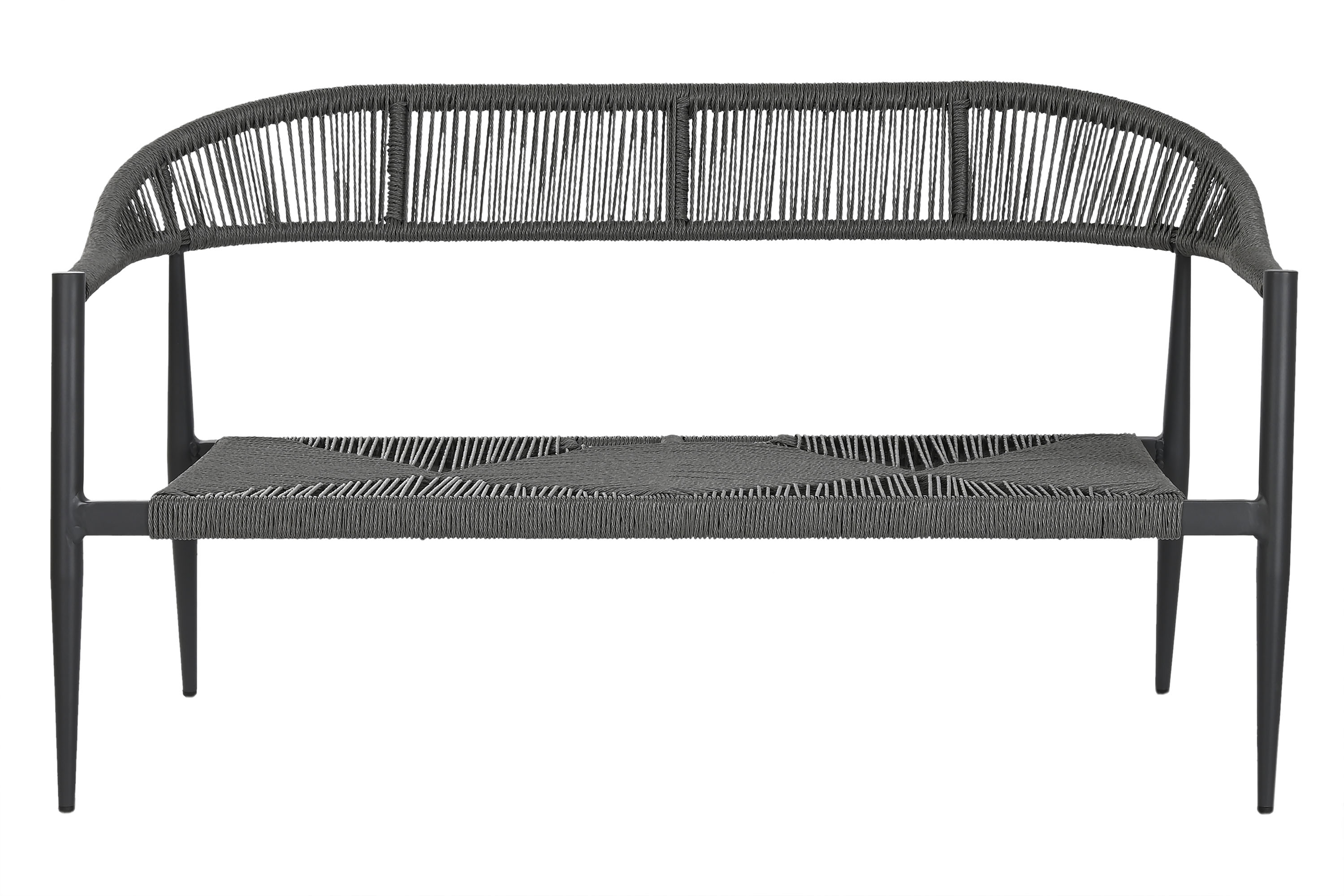 SOFA ALUMINIO RATAN 131X55X76 2 PLAZAS NEGRO