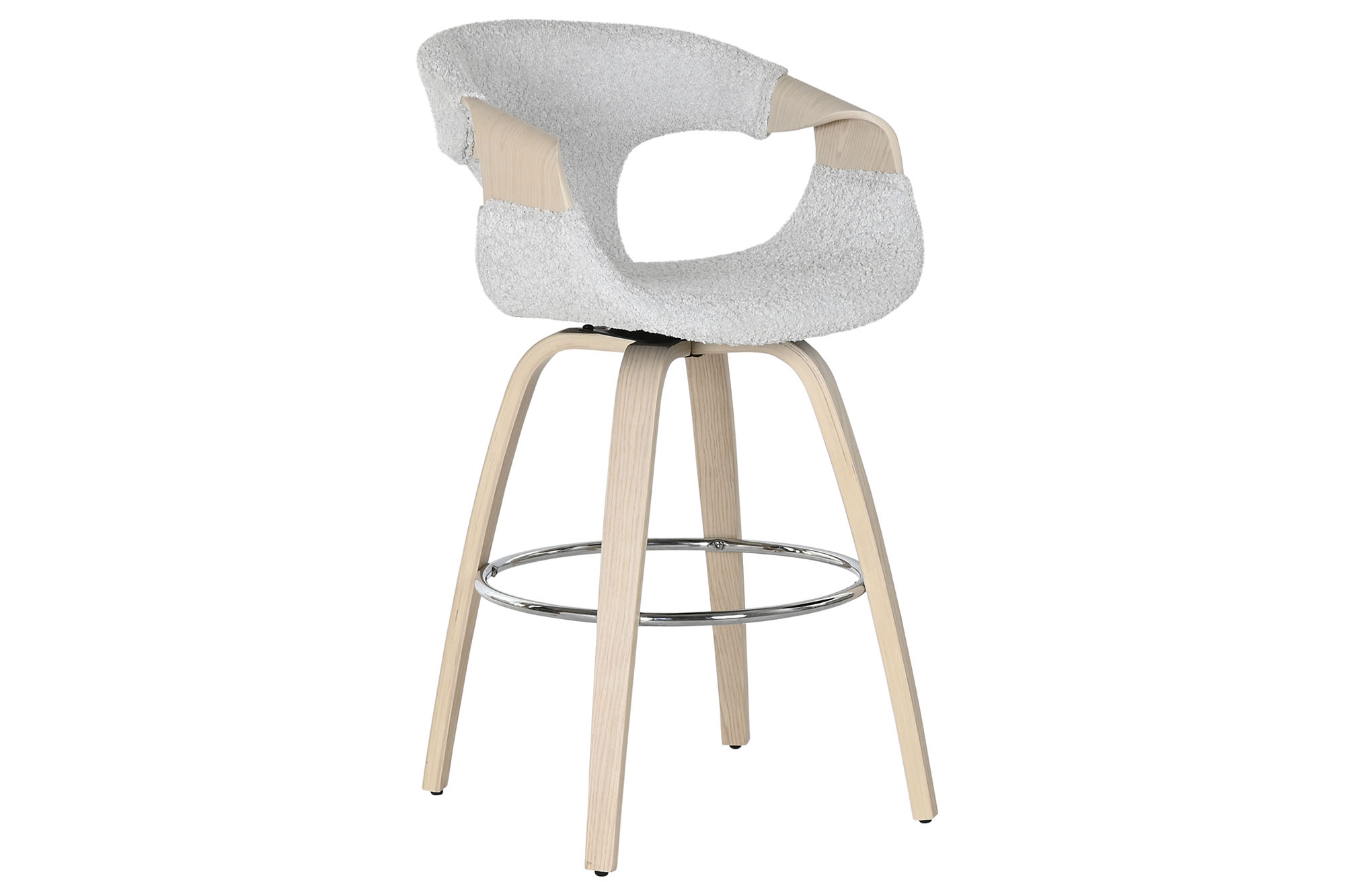 TABURETE MADERA POLIESTER 55,5X52,5X92,5 GRIS