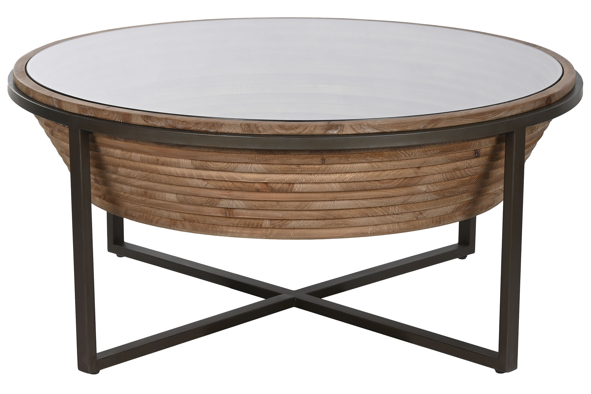 MESA CENTRO ABETO CRISTAL 102X102X46 NEGRO