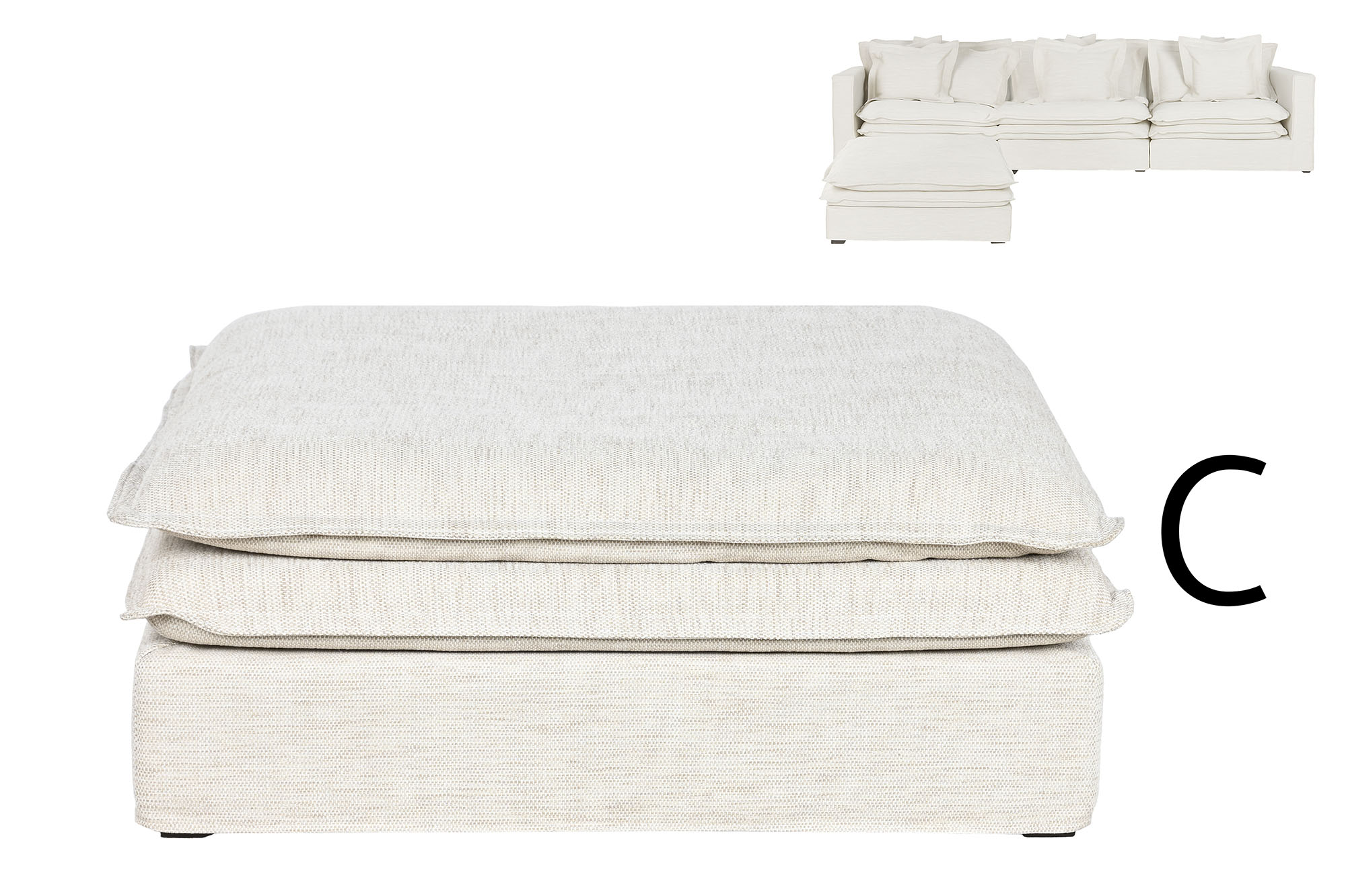 MODULO AUXILIAR SOFA POLIESTER LINO 110X110X48