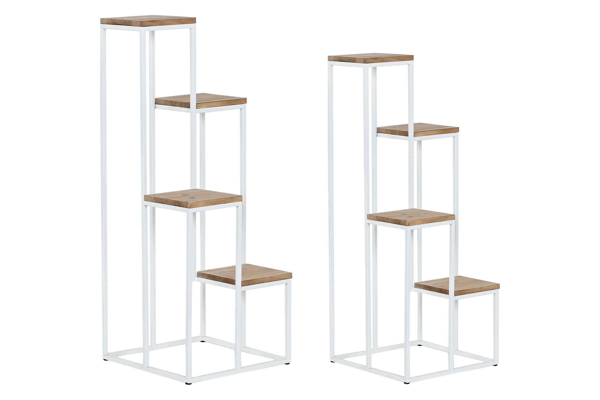 REPISA SET 2 METAL ABETO 40X40X100 MACETAS BLANCO