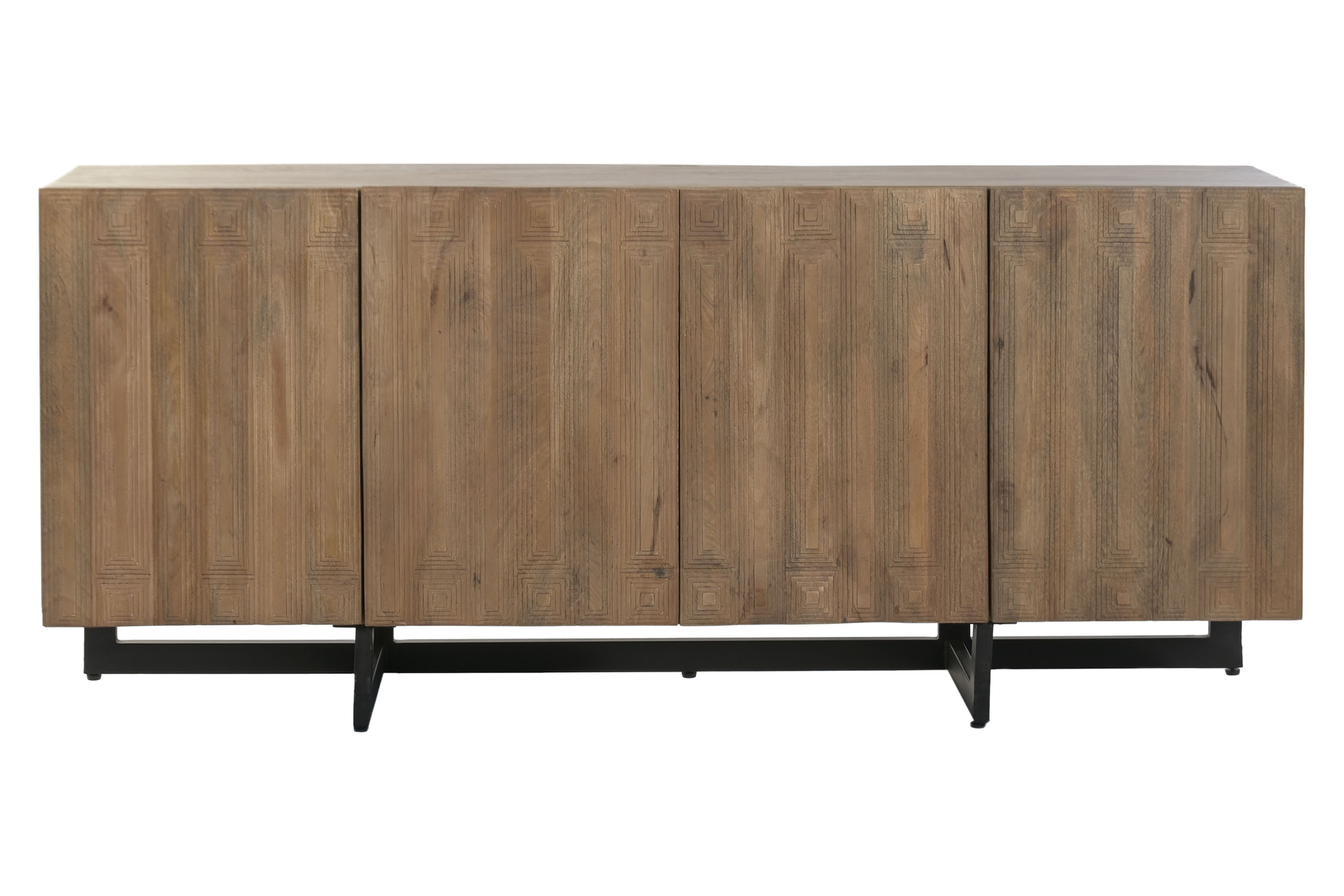 BUFFET MANGO METAL 180X39,5X80 DESGASTADO BLANCO