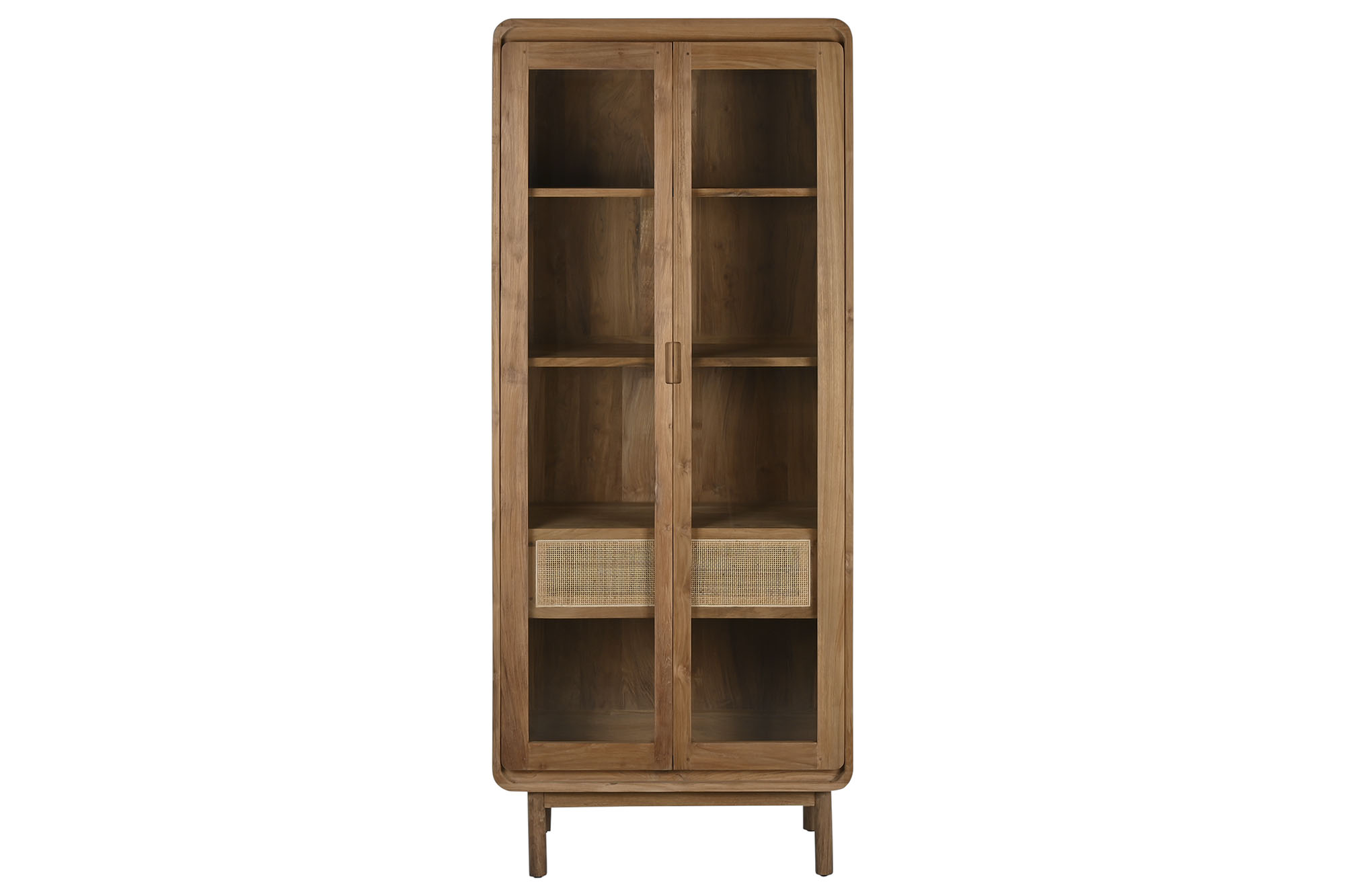 VITRINA TECA CRISTAL 80X45X190 NATURAL