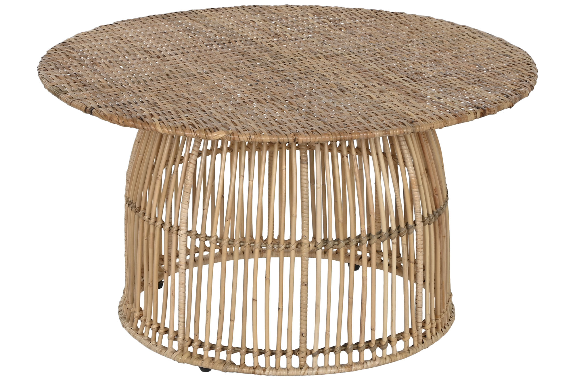 MESA CENTRO RATAN ACERO 75X75X40 NATURAL