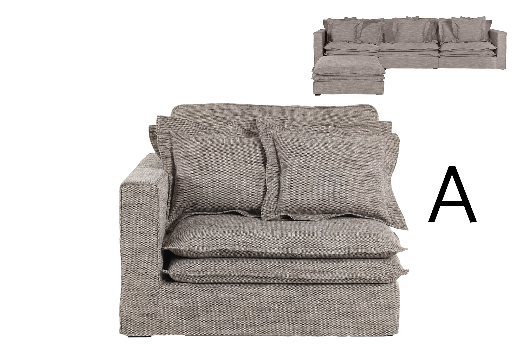 MODULO SOFA IZQ/DER POLIESTER 120X120X95 4 COJ