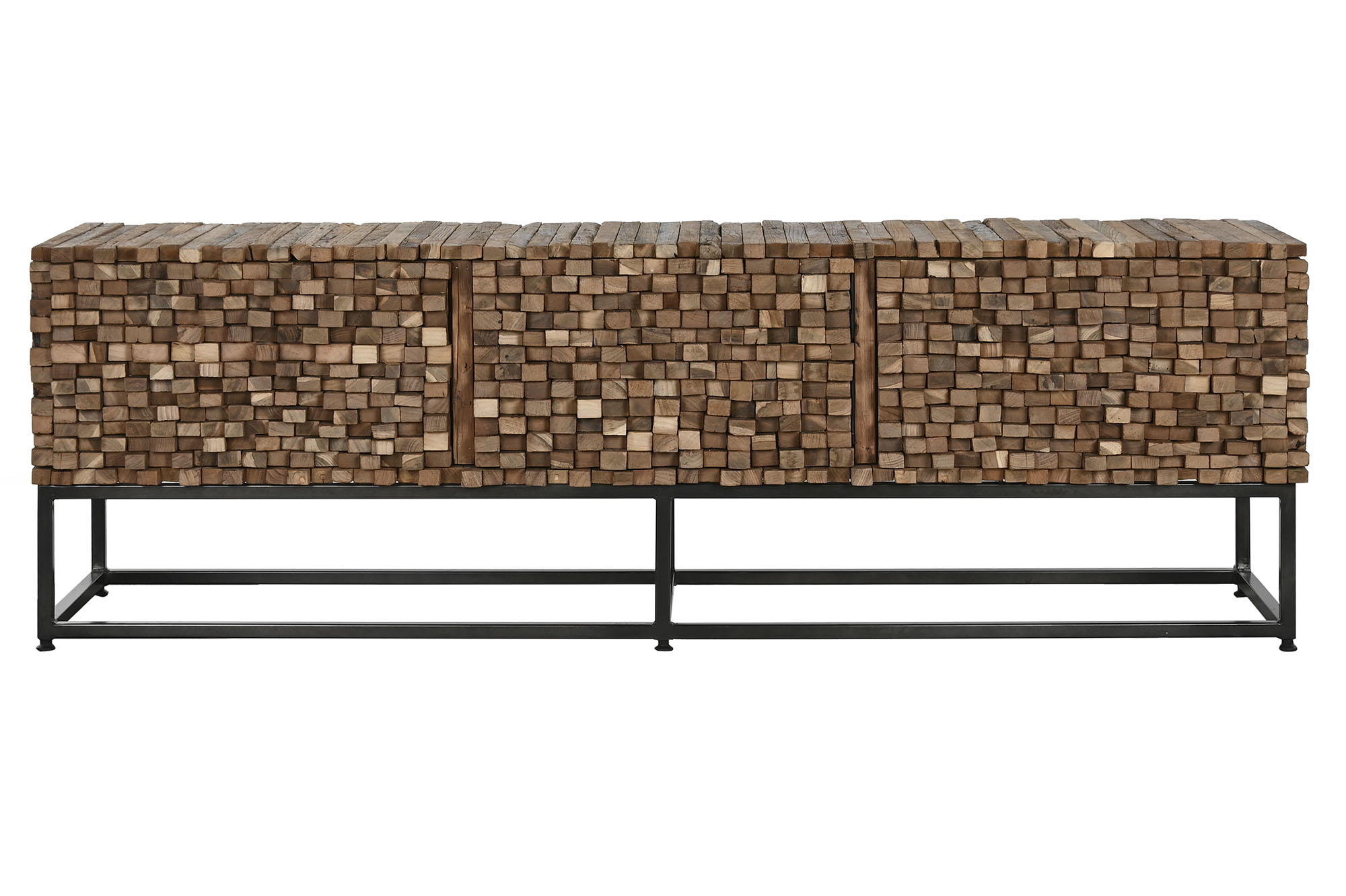 MUEBLE TV TECA RECICLADA 160X40X50 3 PUERTAS