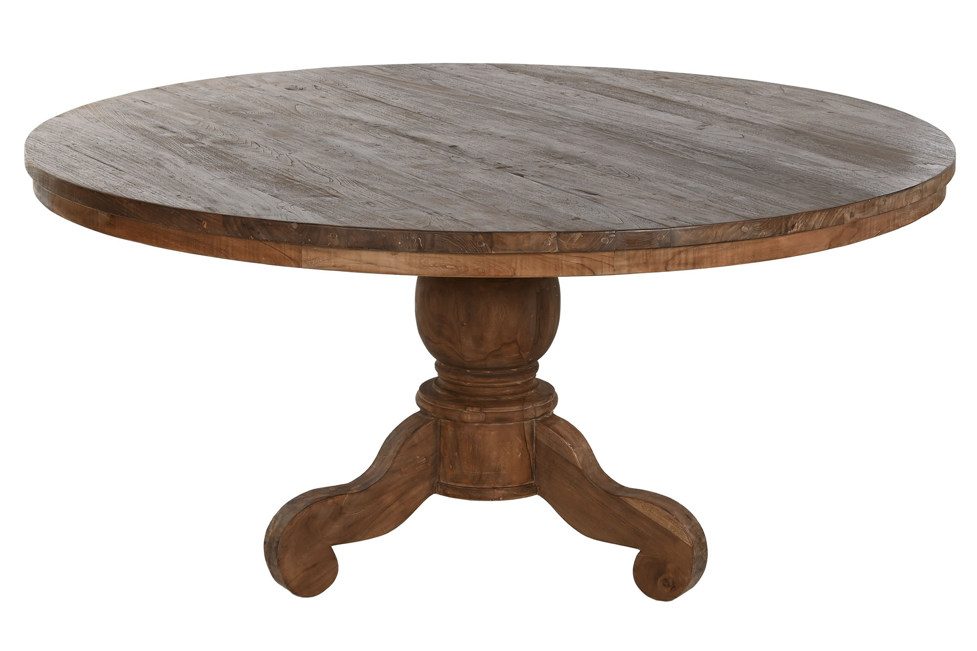MESA COMEDOR TECA RECICLADA 160X160X78 PIE