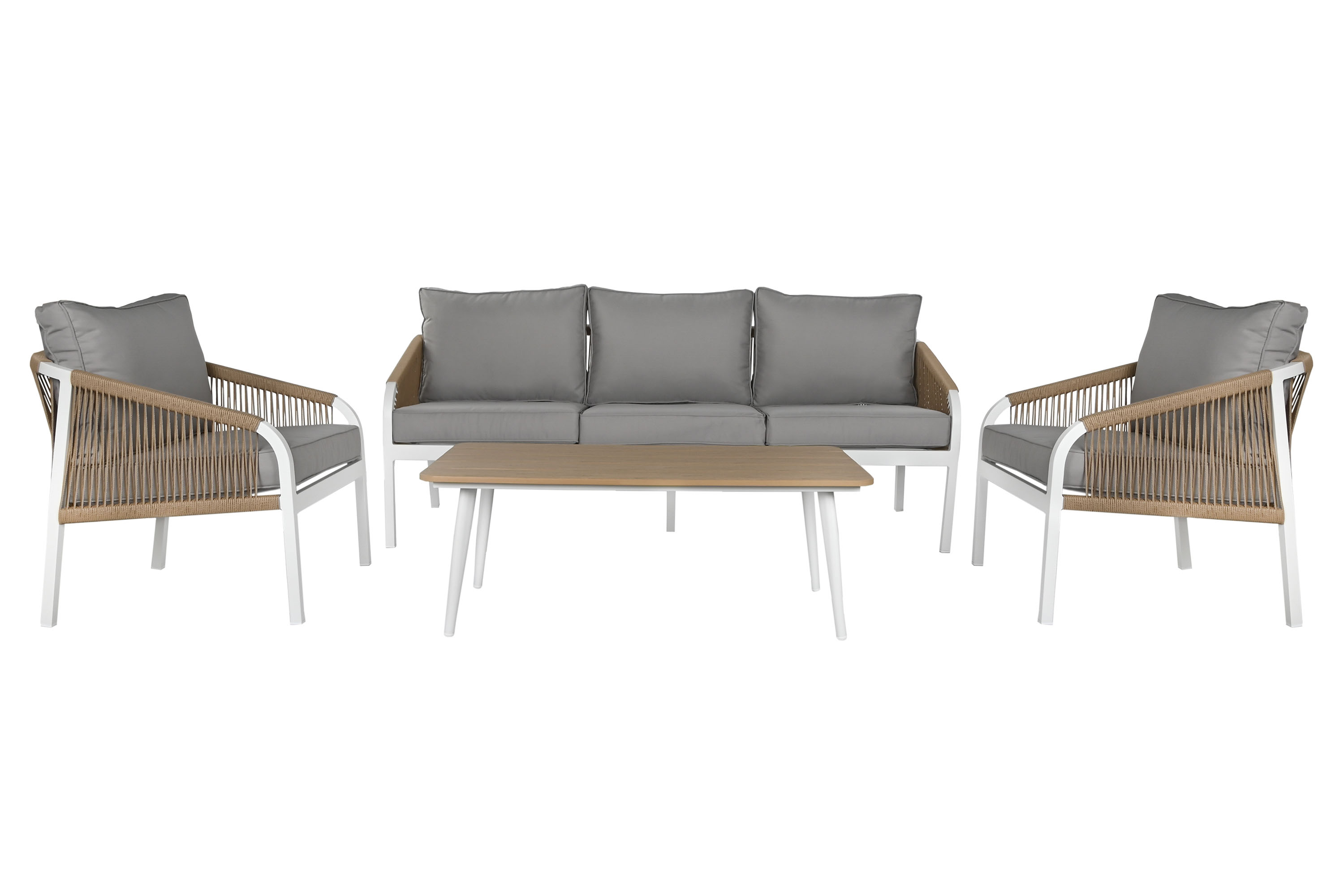 SOFA SET 4 ALUMINIO POLIESTER 189X73X84
