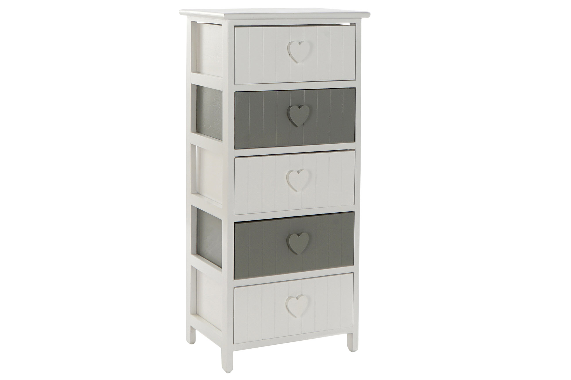 CAJONERA PAULOWNIA 40X29X90 CORAZONES BLANCO