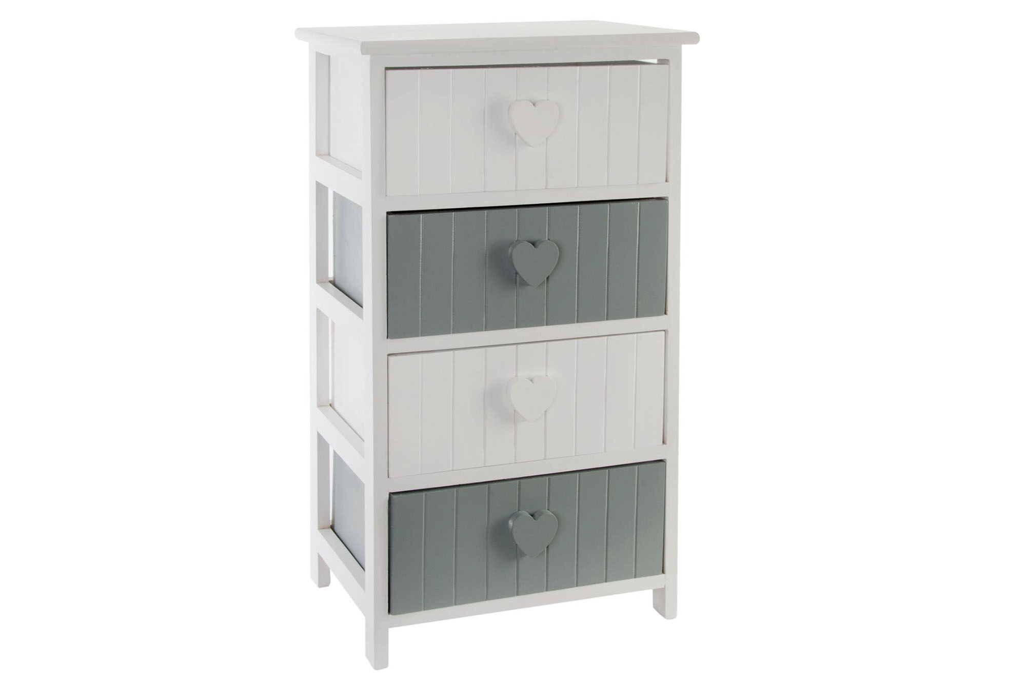 CAJONERA PAULOWNIA 40X29X73 CORAZONES BLANCO