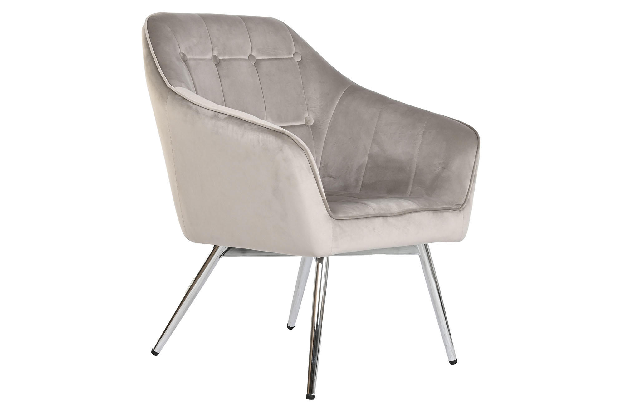 BUTACA POLIESTER METAL 74X67X90 VELVET GRIS