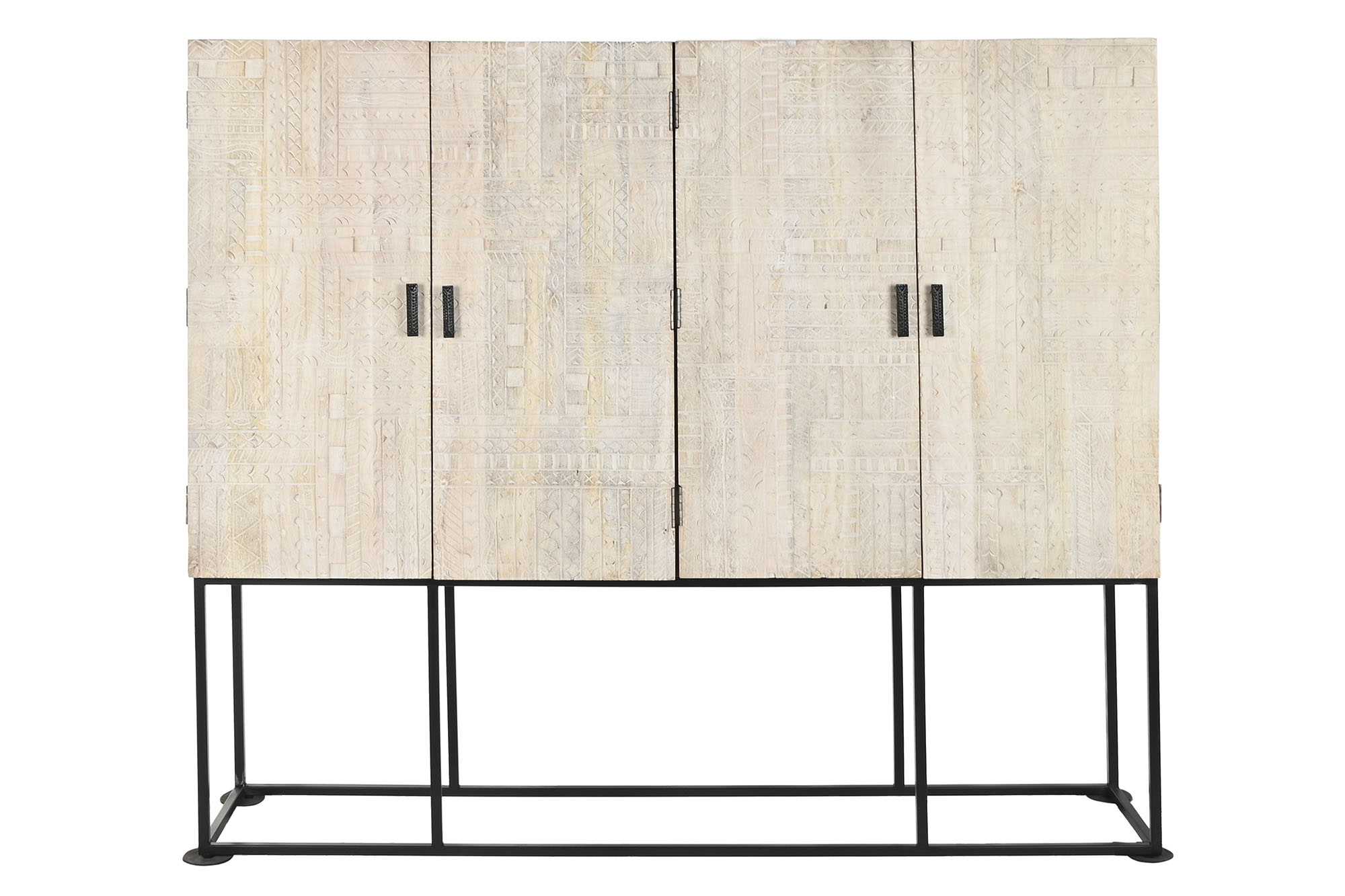 ARMARIO MANGO METAL 180X40X160 TALLADO BLANCO