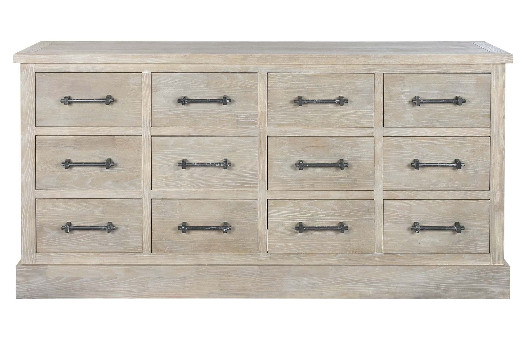 COMODA MADERA DE HEVEA METAL 170X41,5X89