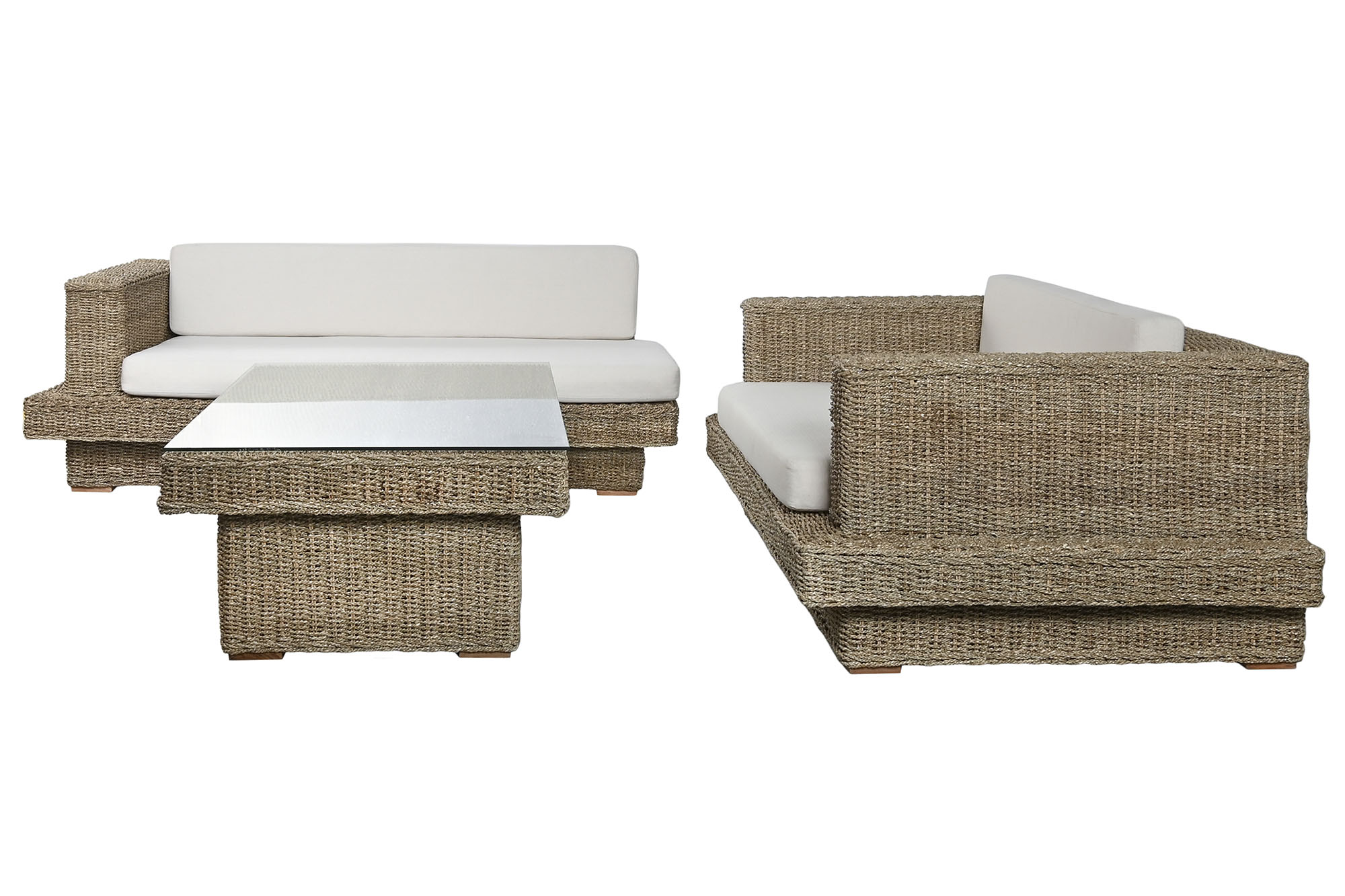 SOFA SET 3 FIBRA TECA 192X105X63 CON COJINES