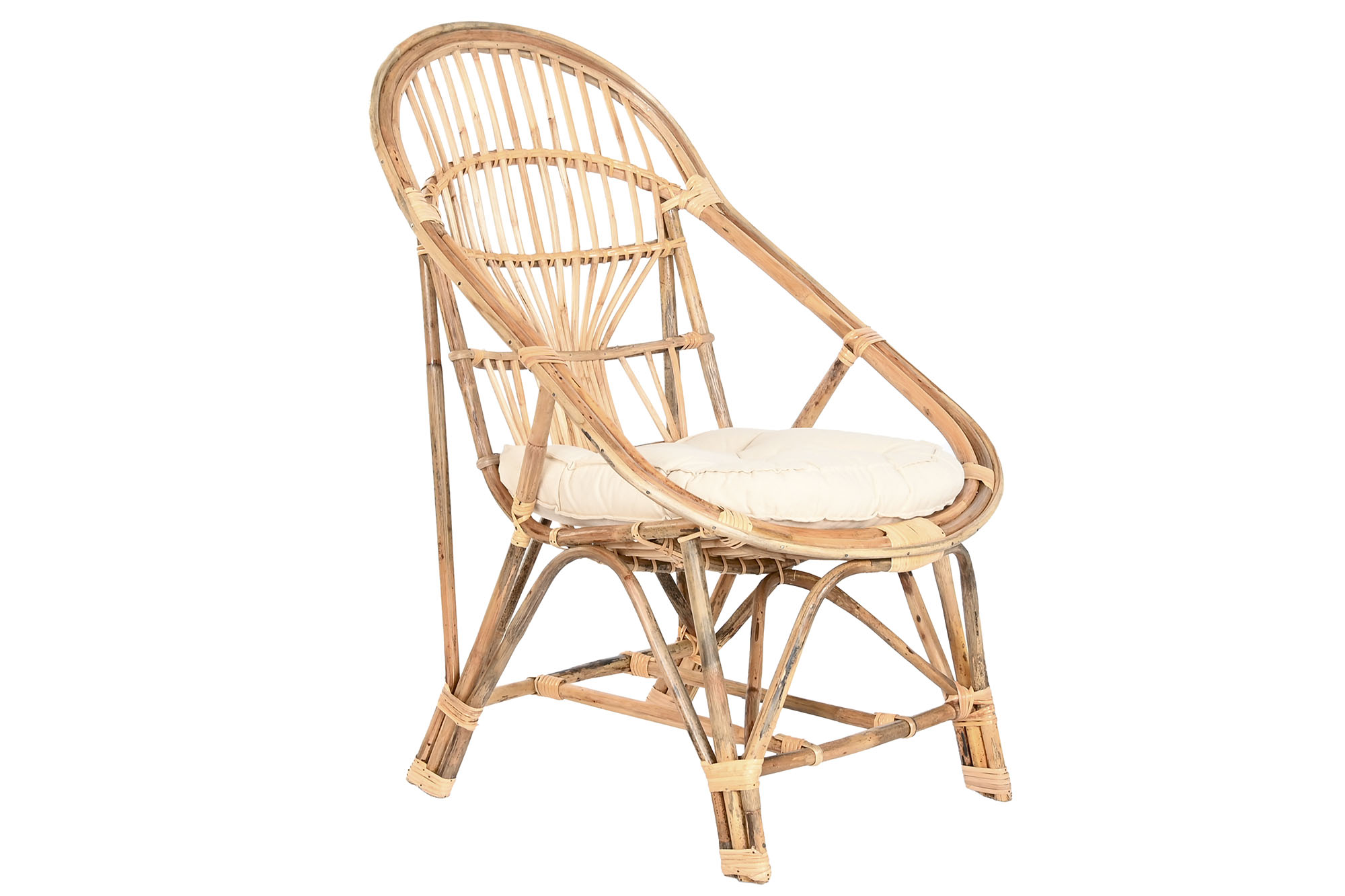 SILLA BAMBU RATAN 63X55X90 NATURAL