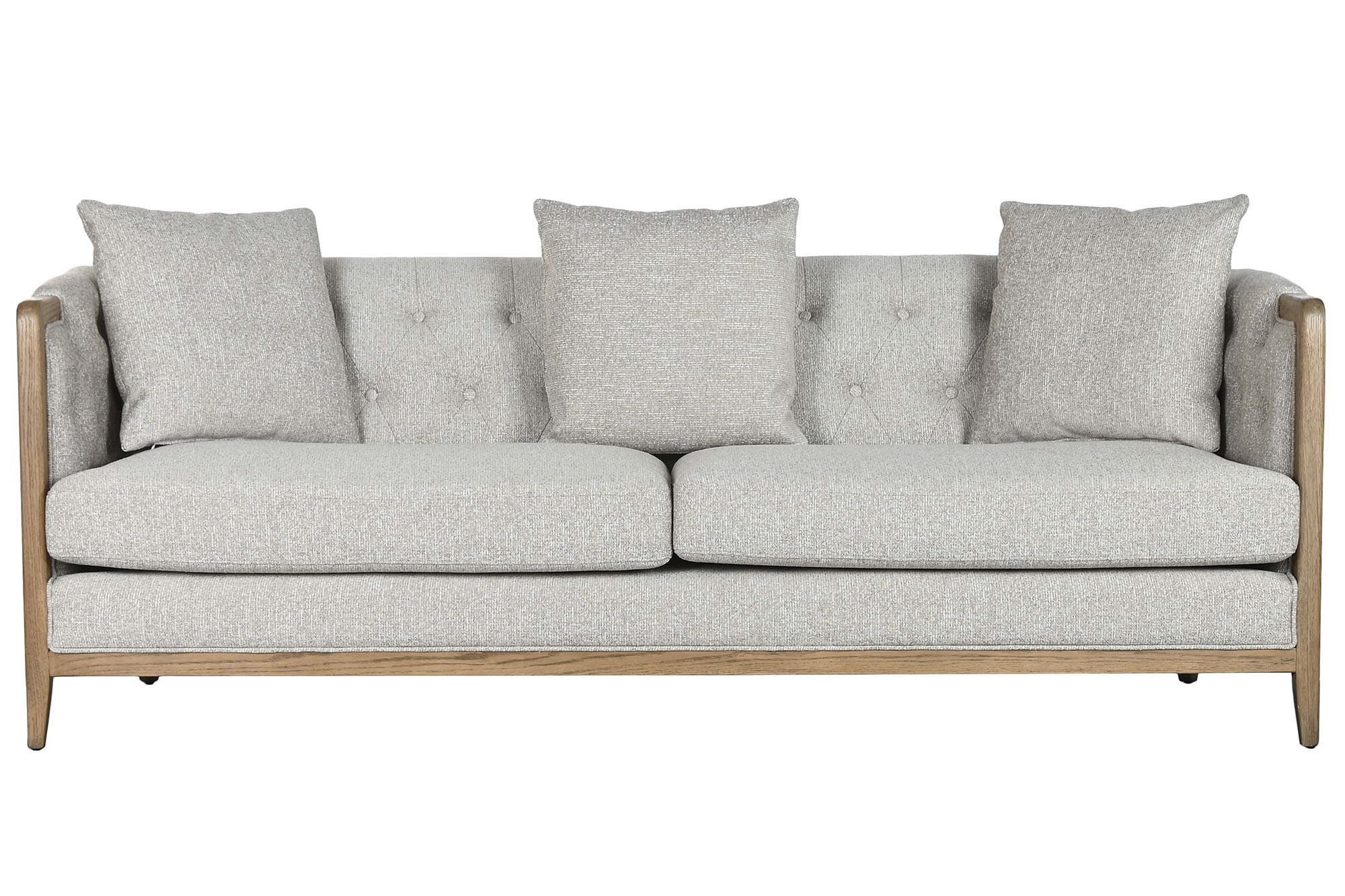 SOFA FRESNO POLIESTER 207X84X76 CAPITONE 3 COJINES