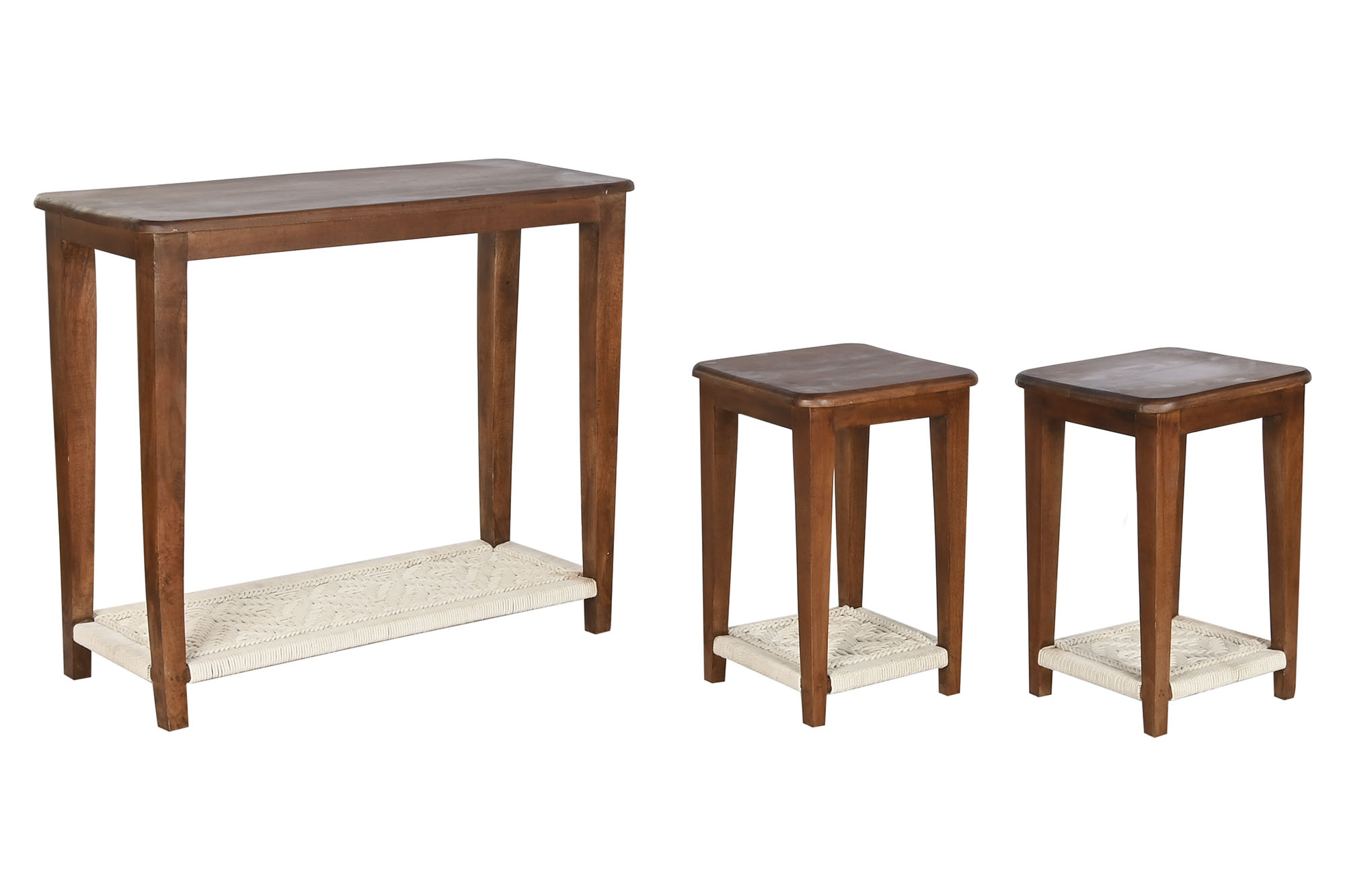 CONSOLA SET 3 MANGO ALGODON 95X40X81 2 MESITAS