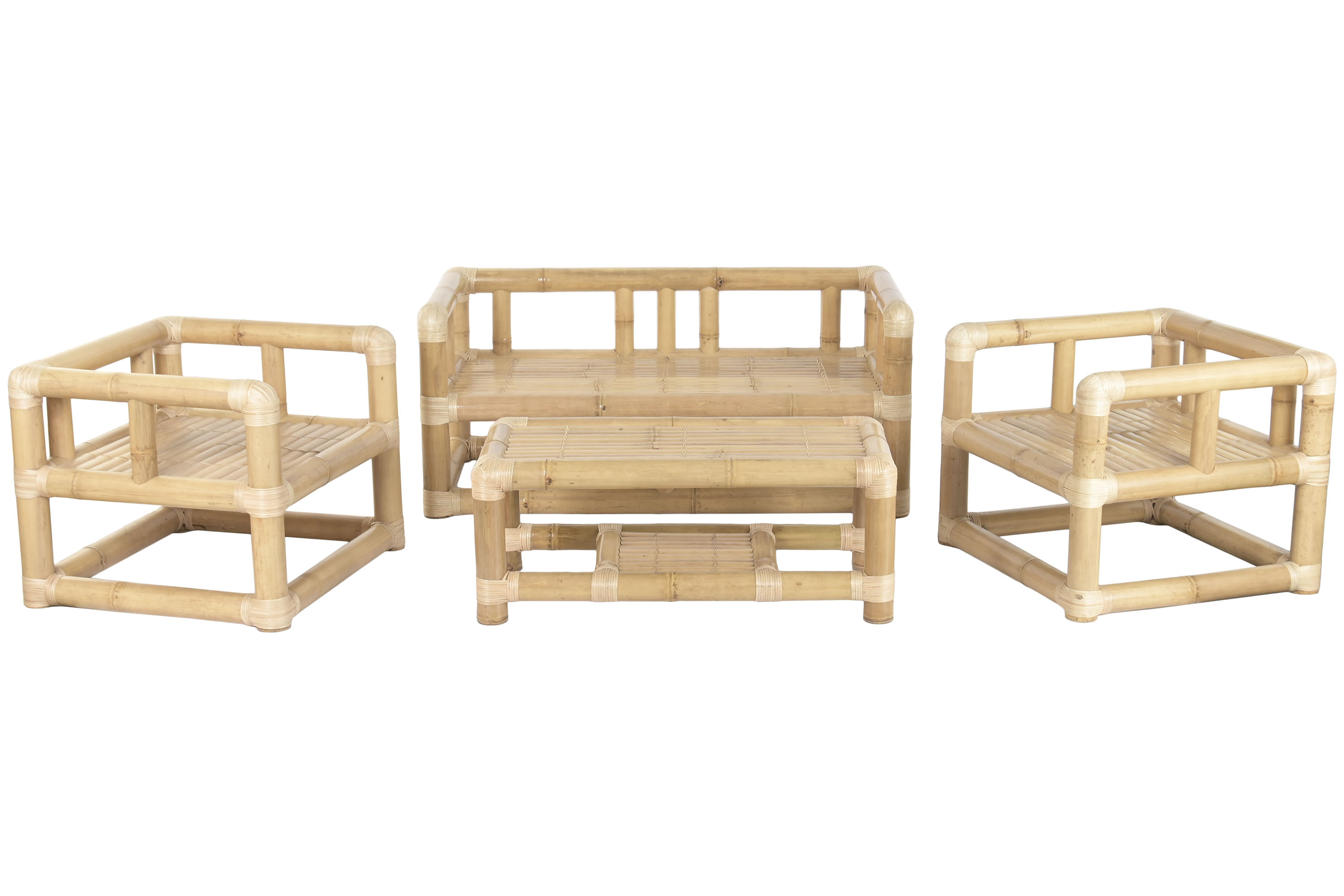 SOFA SET 4 BAMBU RATAN 135X70X60 NATURAL