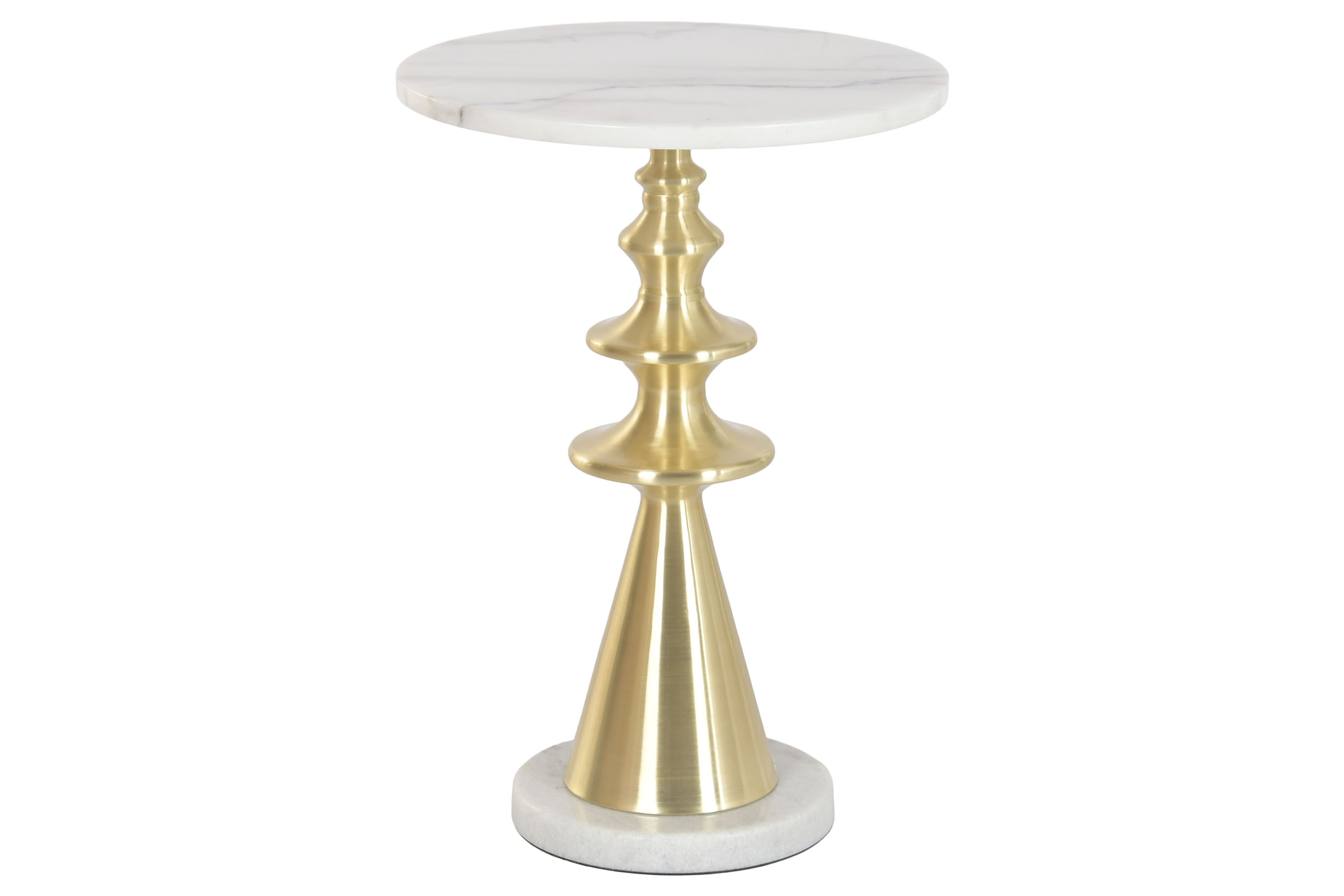 MESITA AUXILIAR MARMOL METAL 41X41X58 BLANCO