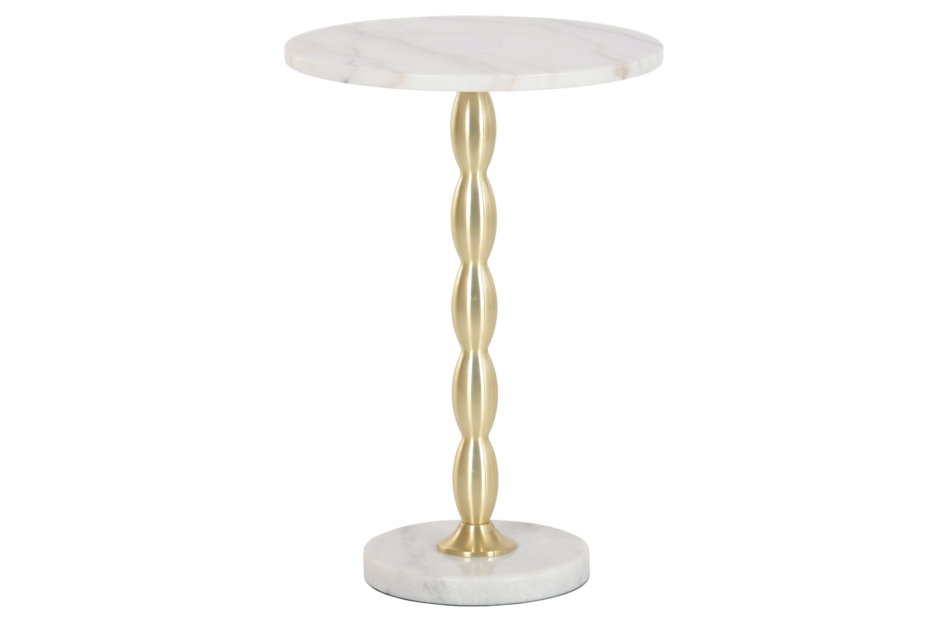 MESITA AUXILIAR MARMOL METAL 41X41X60 BLANCO