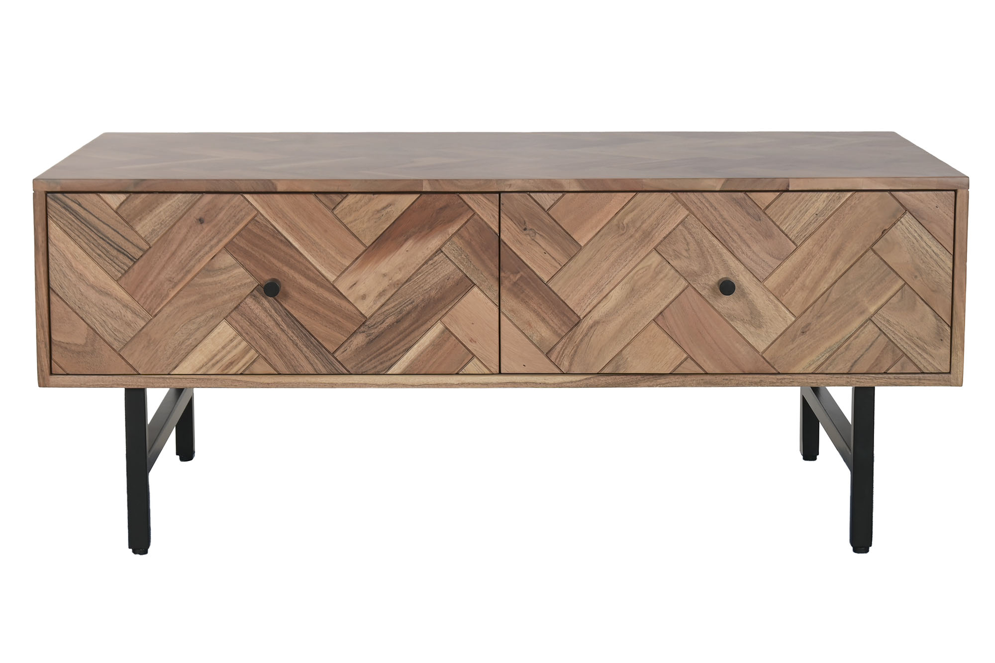 MESA CENTRO ACACIA METAL 110X60X45 MARRON