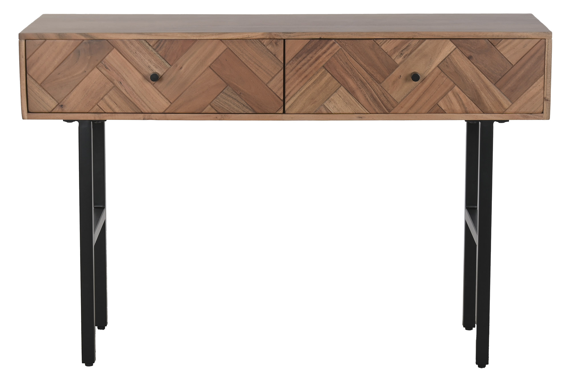 CONSOLA ACACIA METAL 120X40X78 MARRON