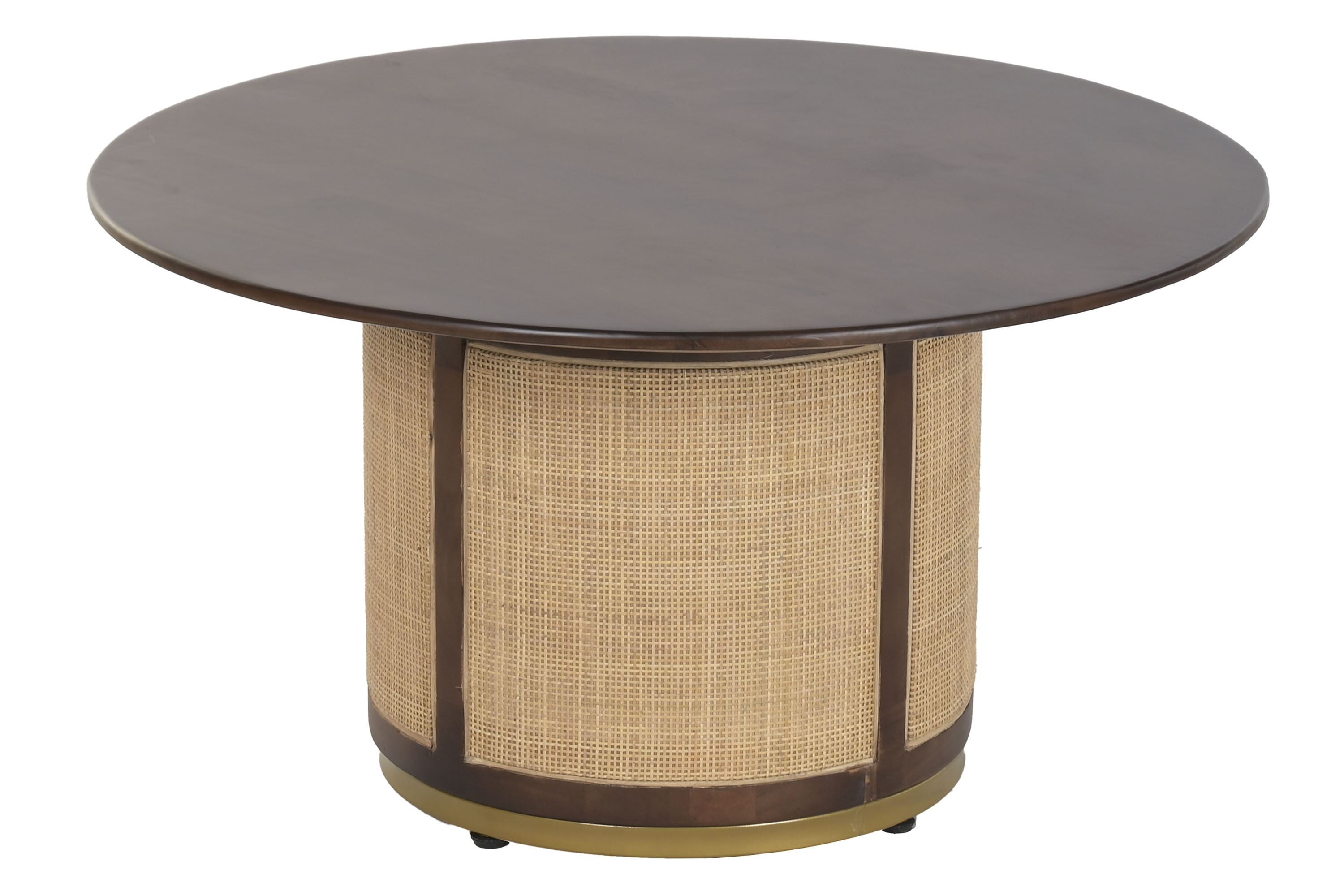 MESA CENTRO MANGO FIBRA 85X85X47 MARRON OSCURO