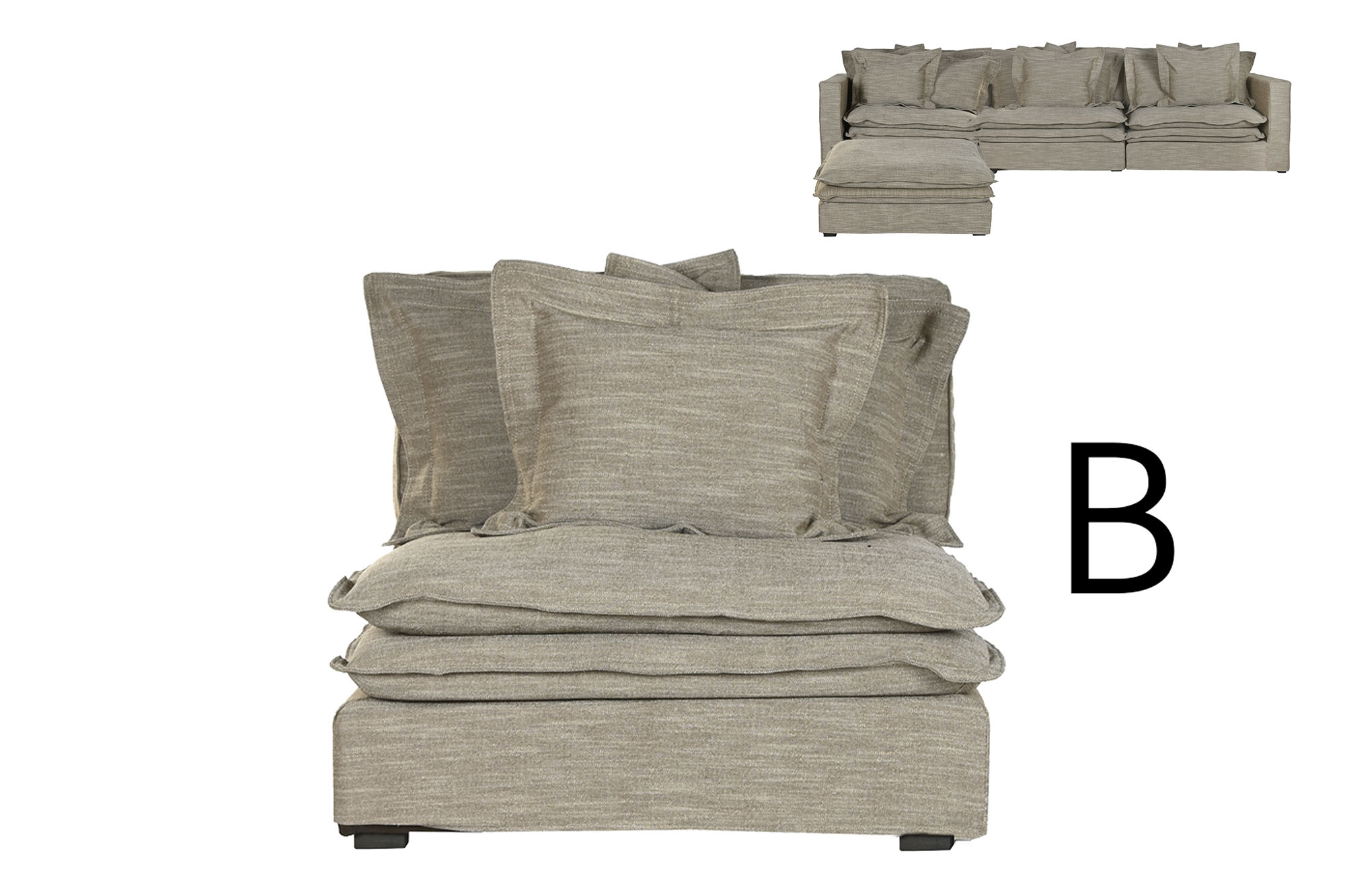 MODULO CENTRAL SOFA POLIESTER 102X120X95 3 COJINES