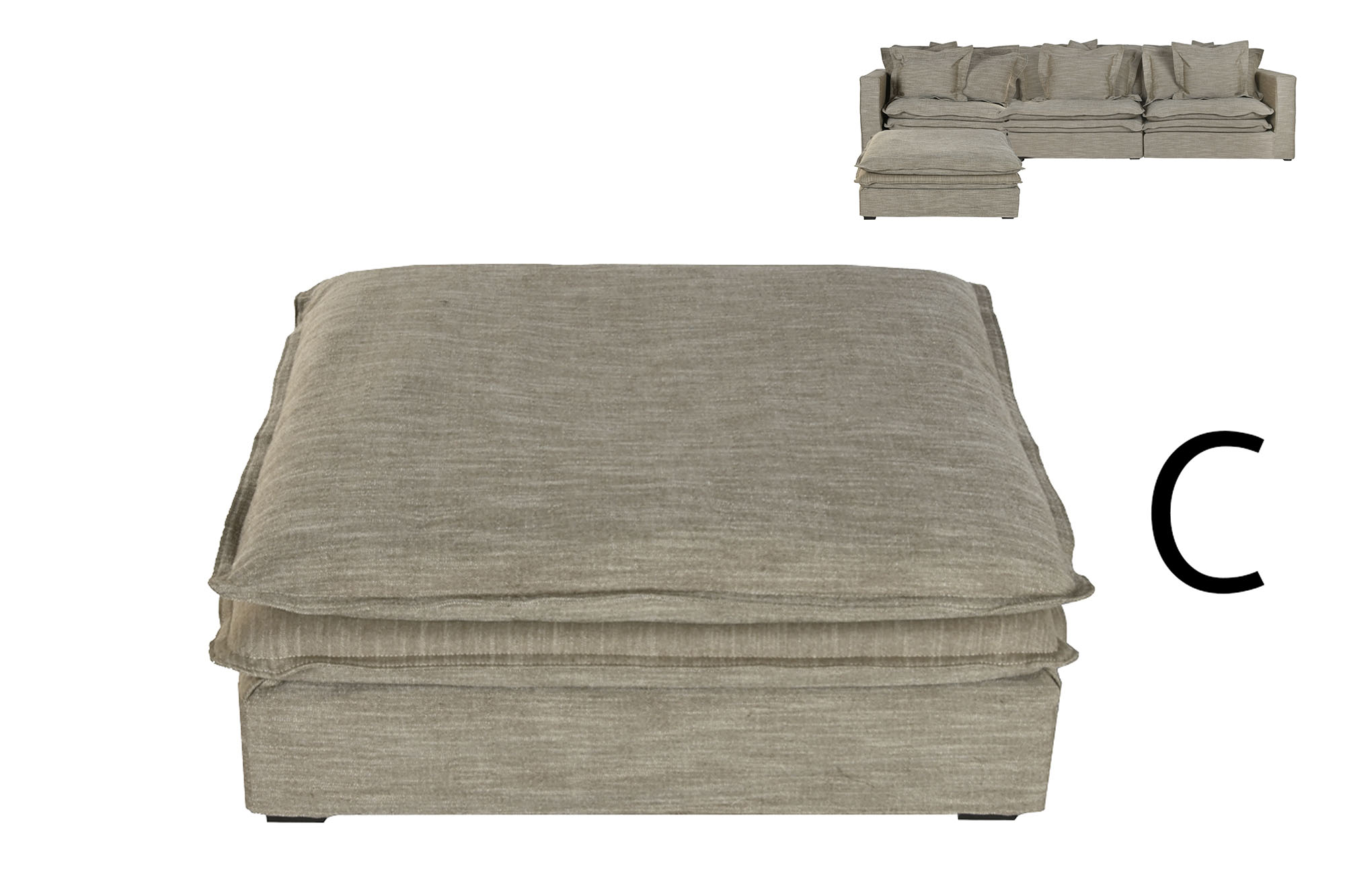 MODULO AUXILIAR SOFA POLIESTER LINO 110X110X48