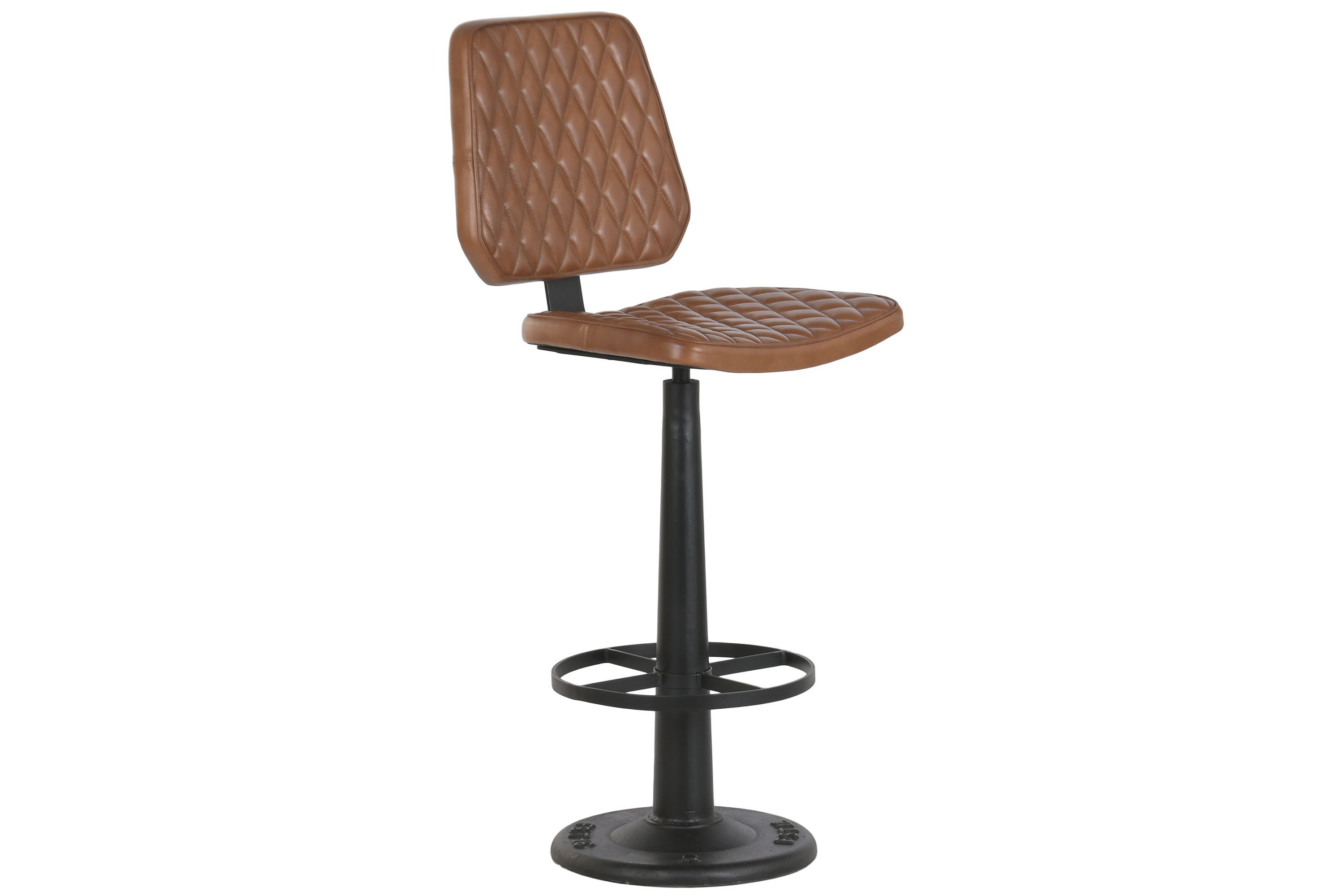 TABURETE PIEL HIERRO 42X49X107 MARRON