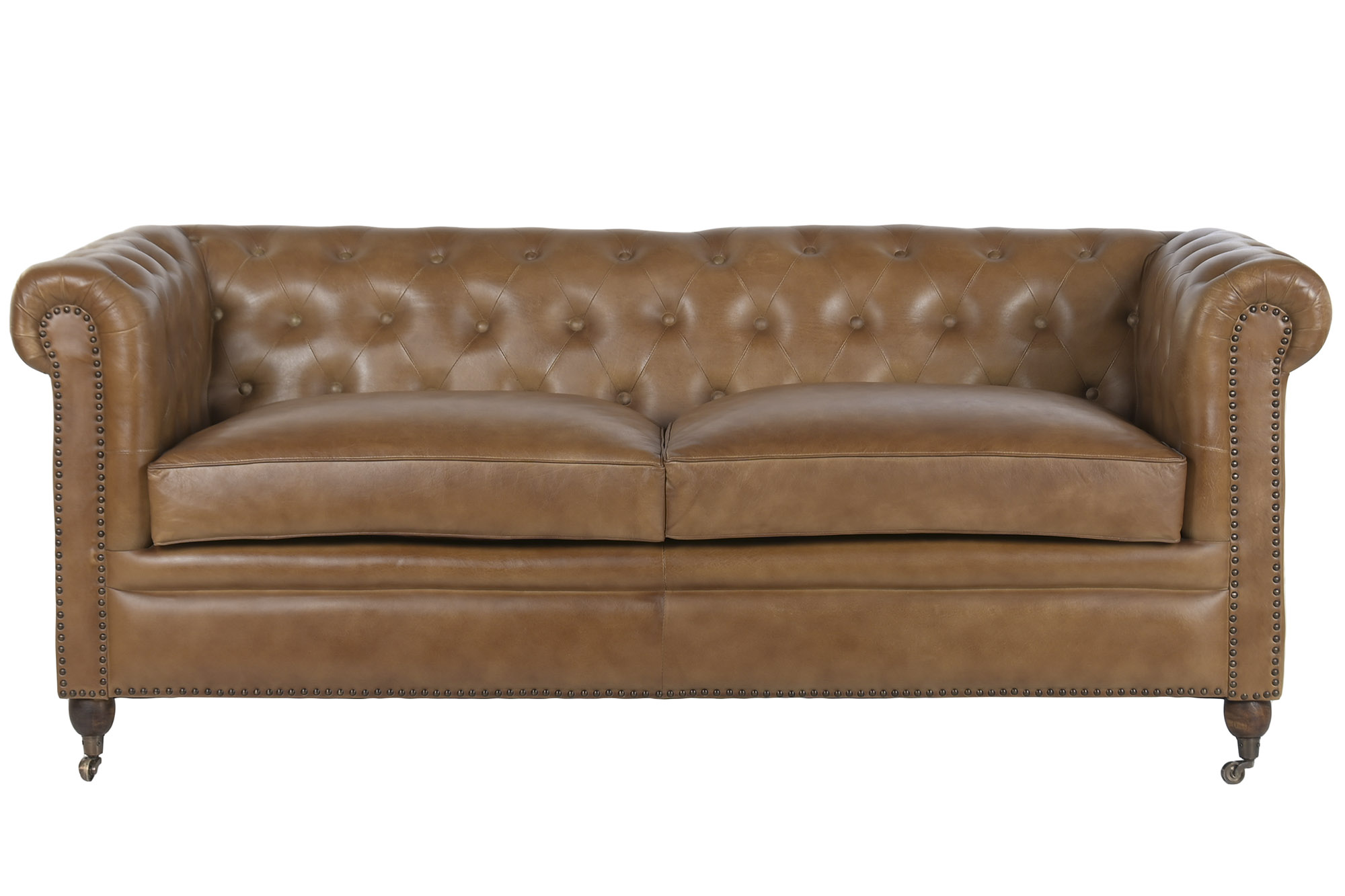 SOFA CHESTER PIEL 190X77X80 3 PLAZAS