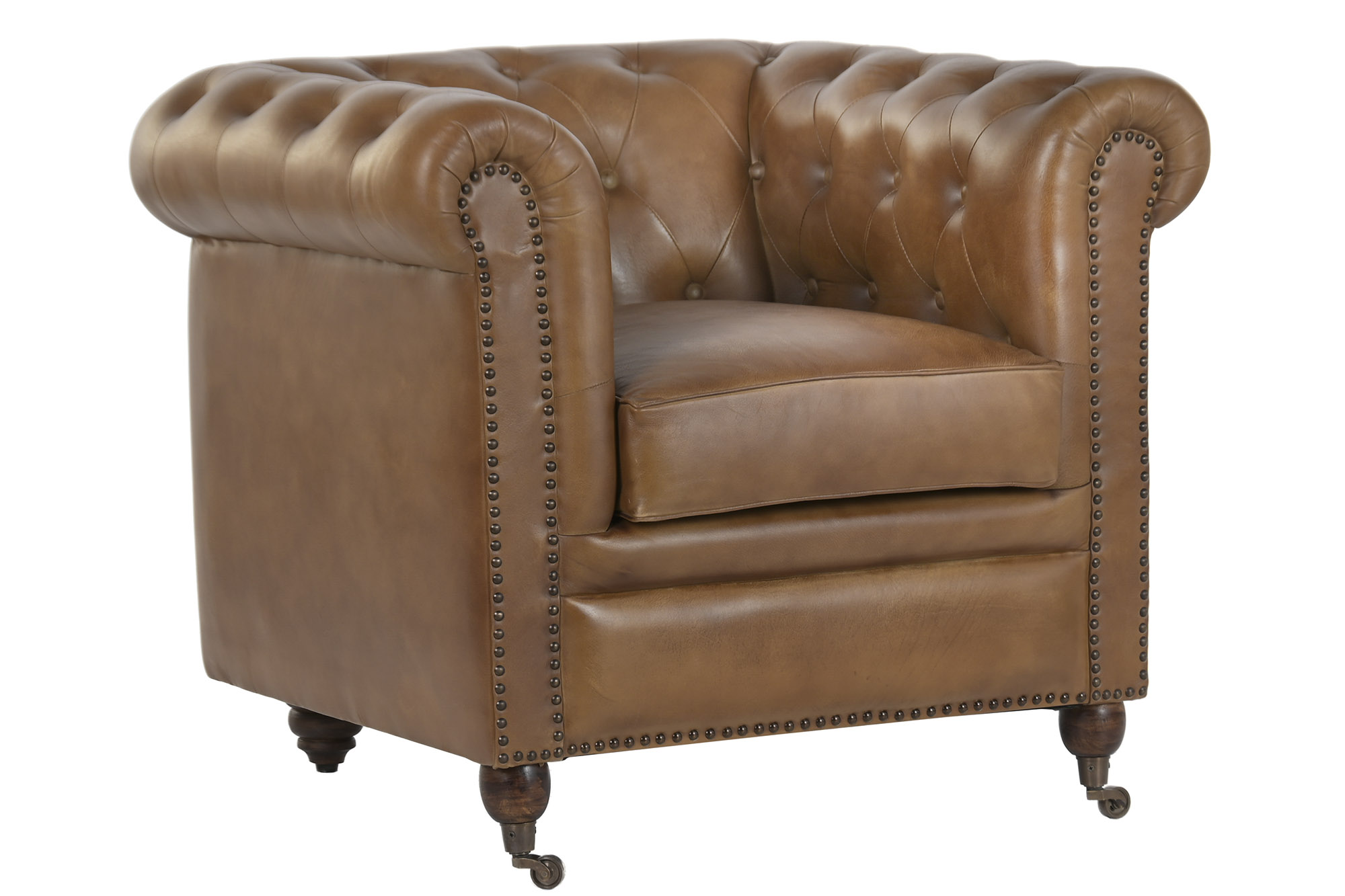 SILLON PIEL 90X80X77 CHESTER CUERO ENVEJECIDO