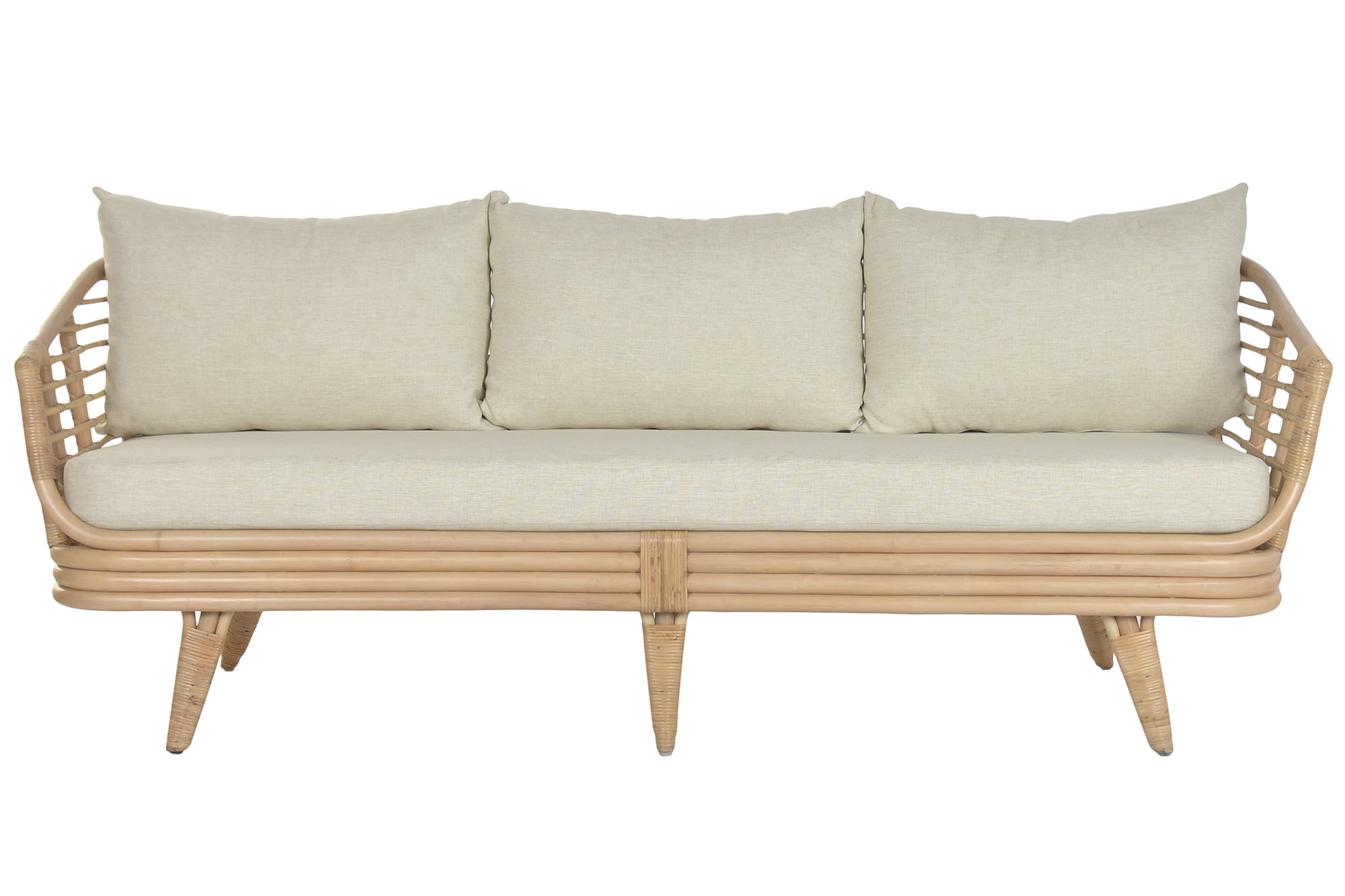SOFA RATAN POLIESTER 200X78X76 NATURAL