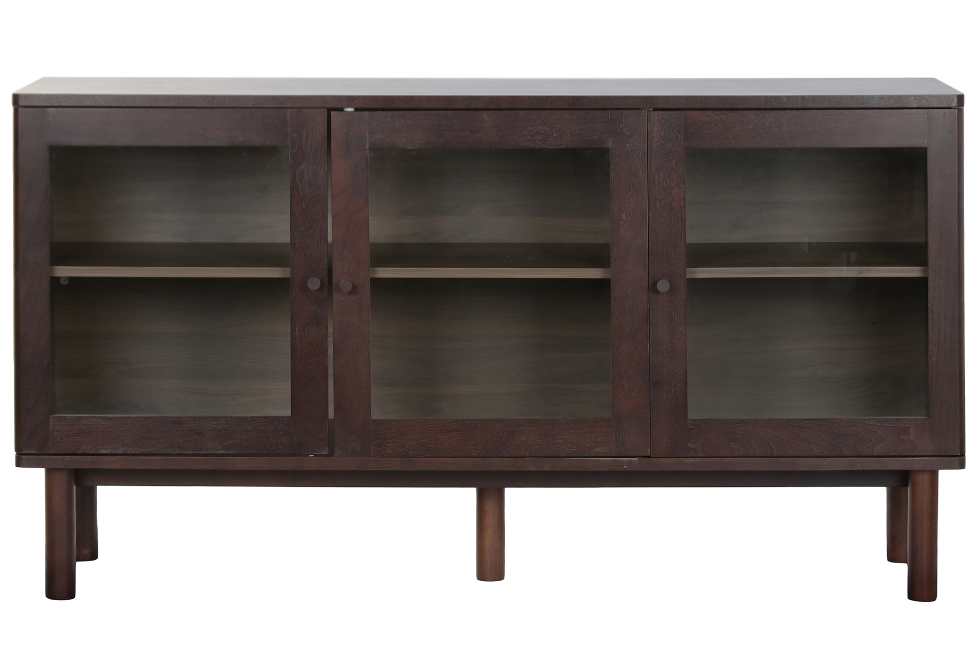 BUFFET MDF CRISTAL 140X40X75 MARRON OSCURO
