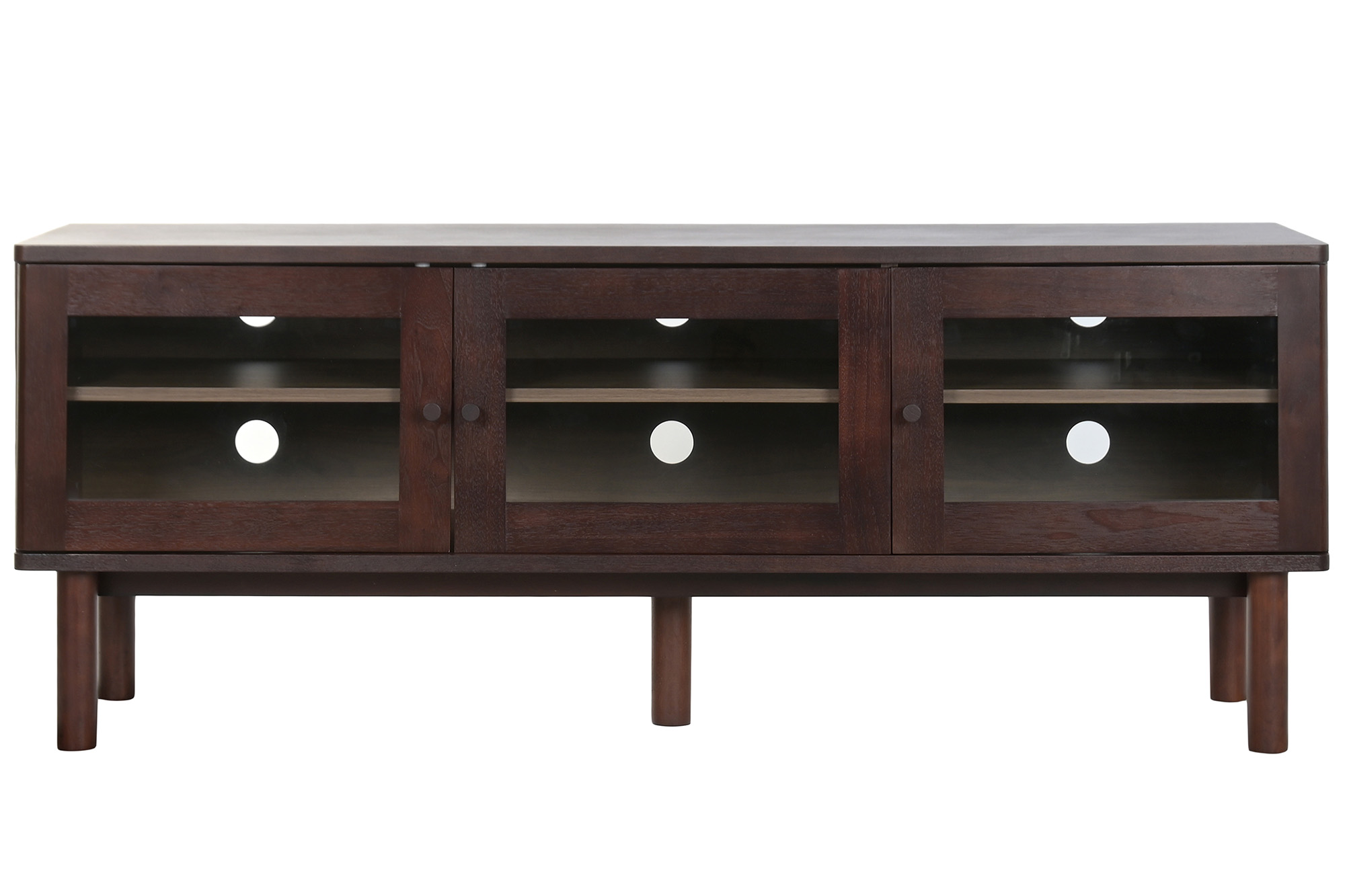 MUEBLE TV MDF CRISTAL 140X40X55 MARRON OSCURO