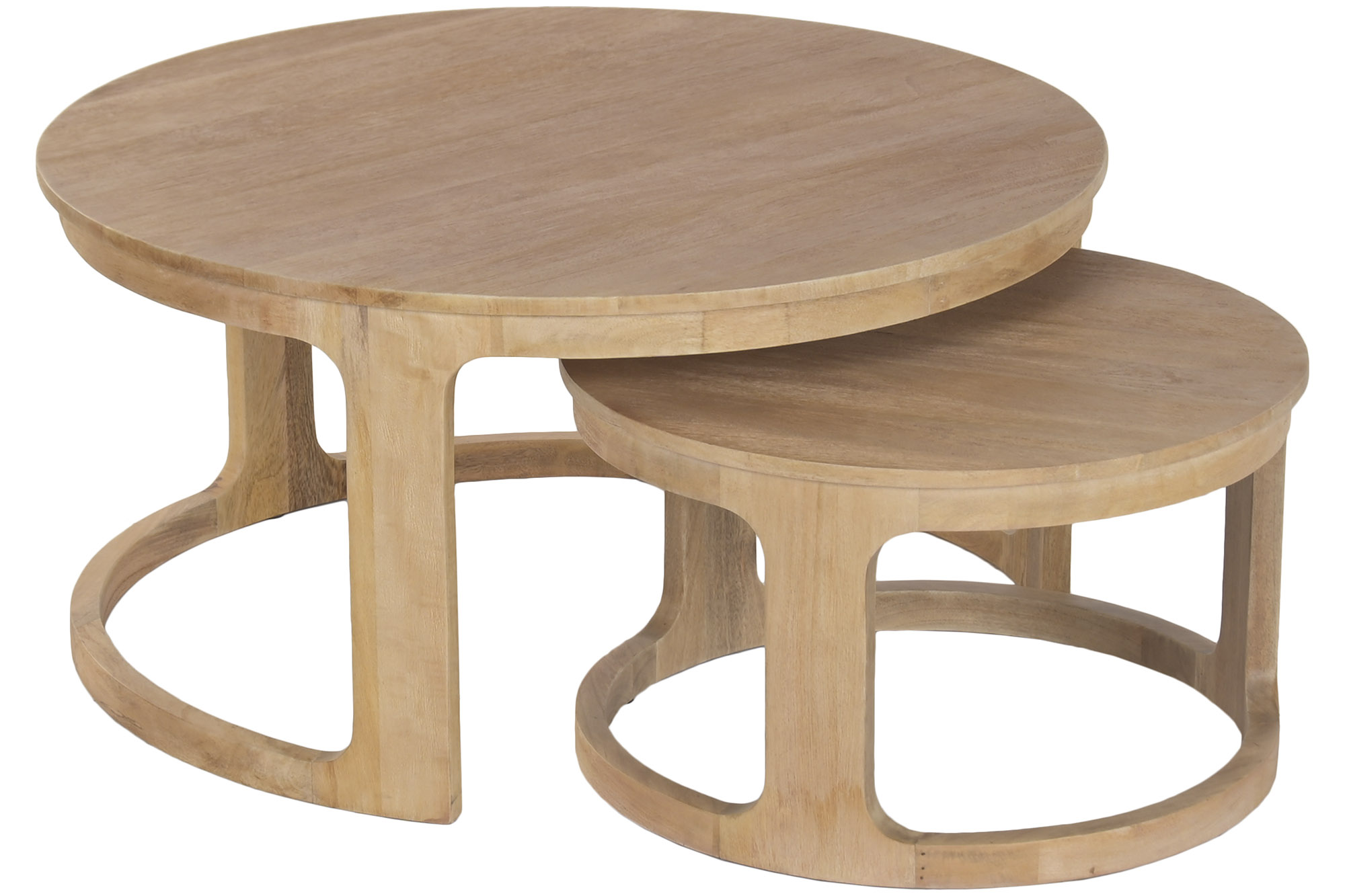 MESA CENTRO SET 2 MANGO 90X90X45 NATURAL