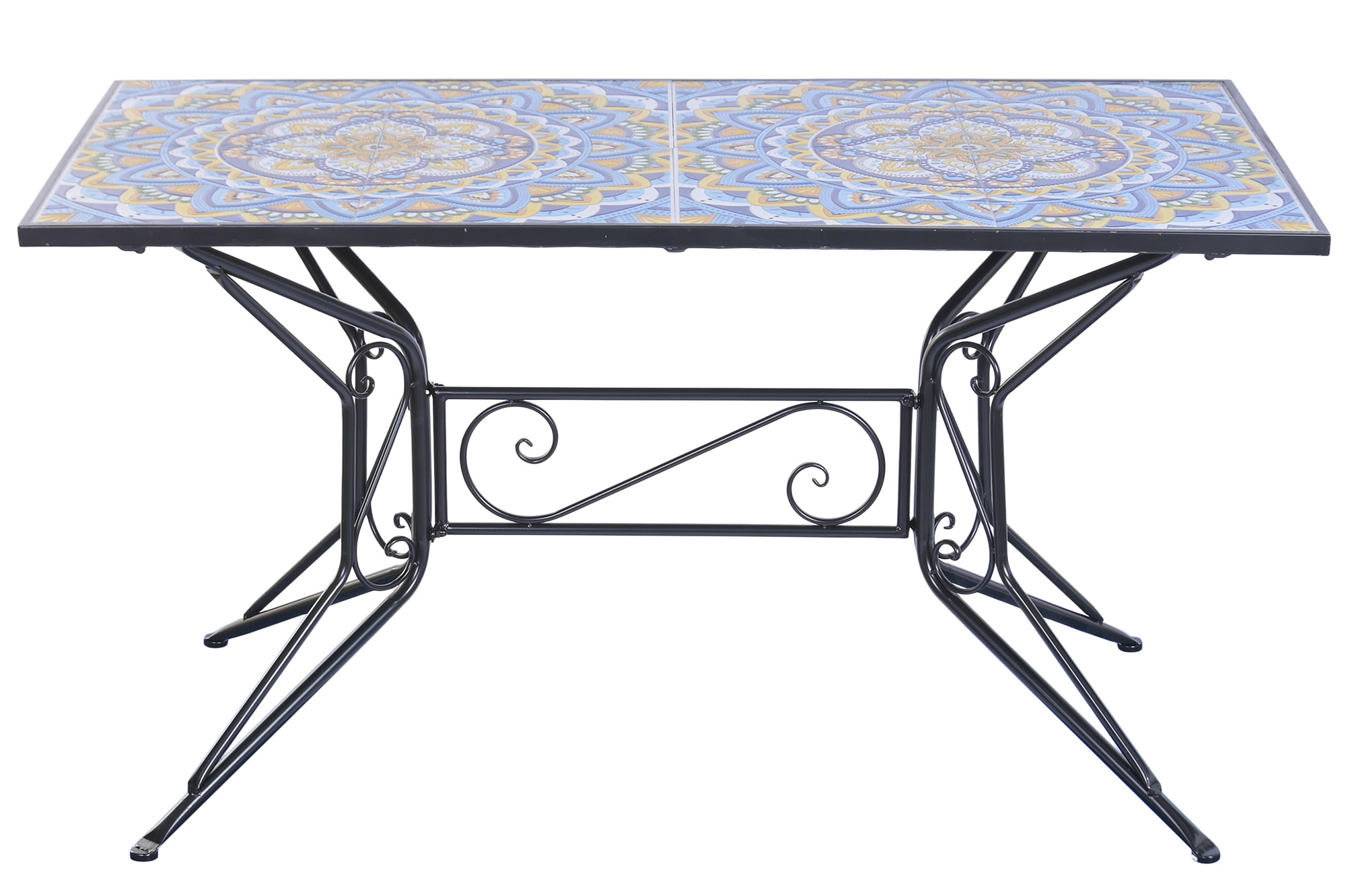 MESA COMEDOR FORJA CERAMICA 140X70X75,5 MOSAICO