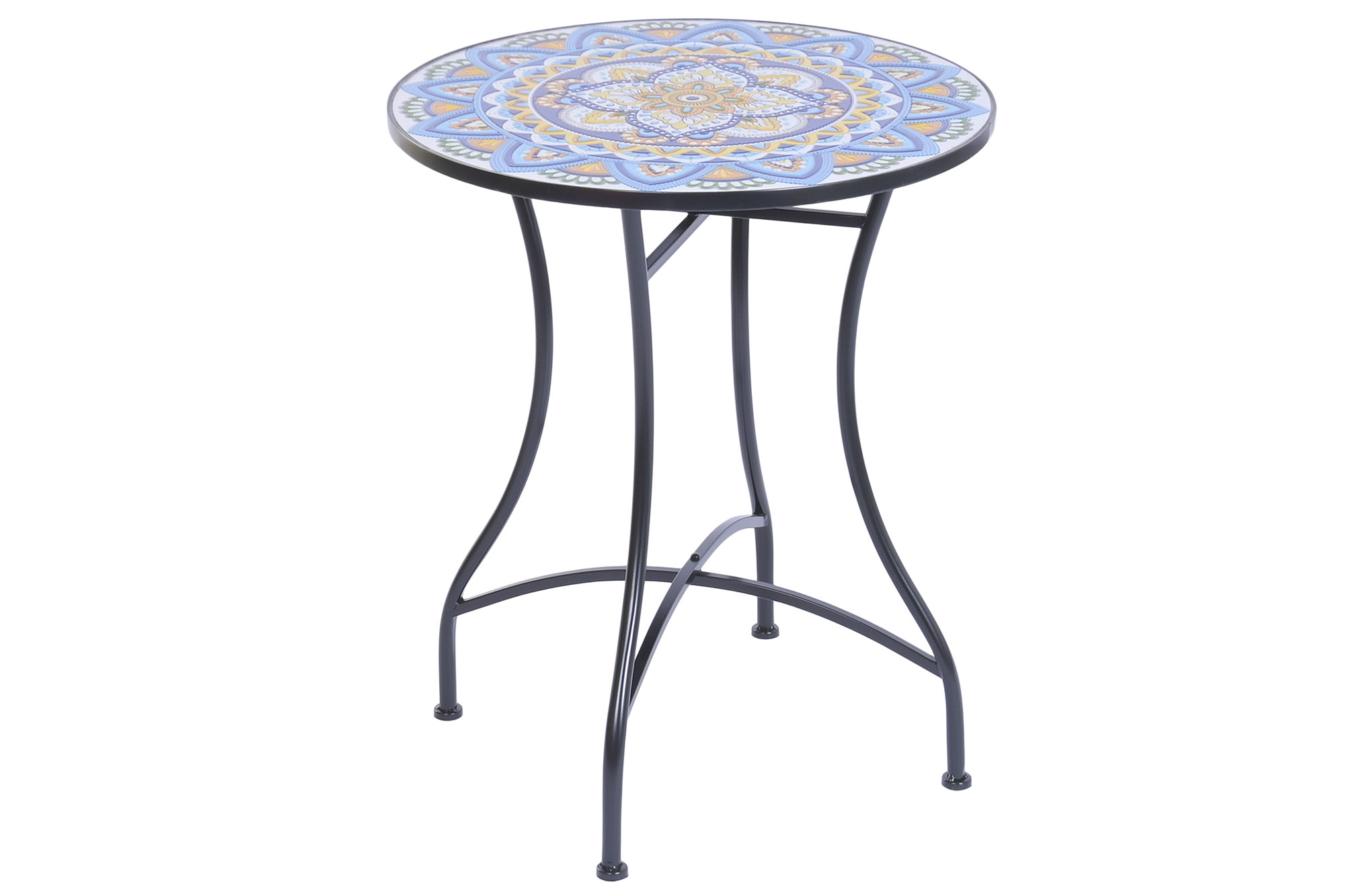 MESA METAL CERAMICA 60X60X72 MOSAICO MULTICOLOR