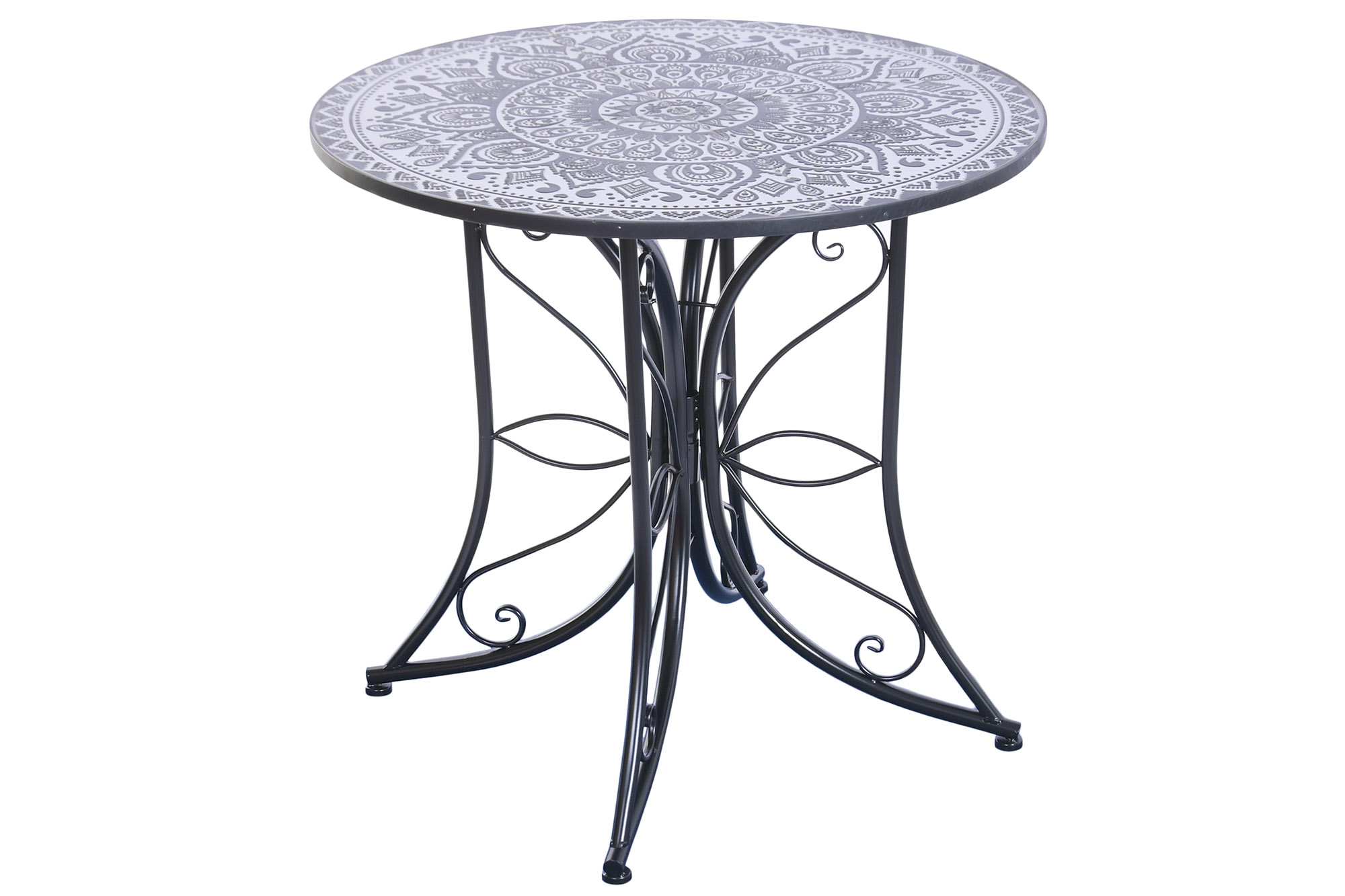 MESA METAL CERAMICA 80X80X76 NEGRO