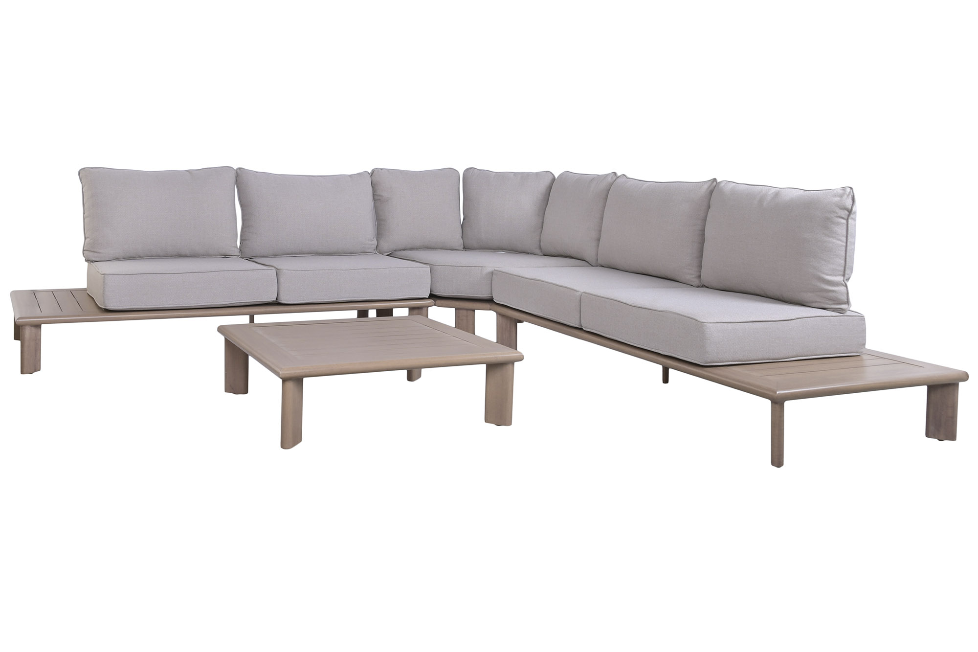 SOFA SET 4 ALUMINIO OLEFINA 290X290X68 ESQUINERO